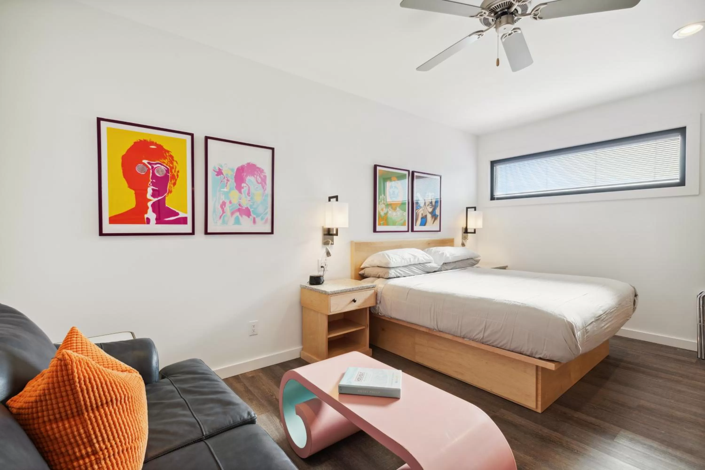 Bed in Hotel Folly with Marsh and Sunset Views