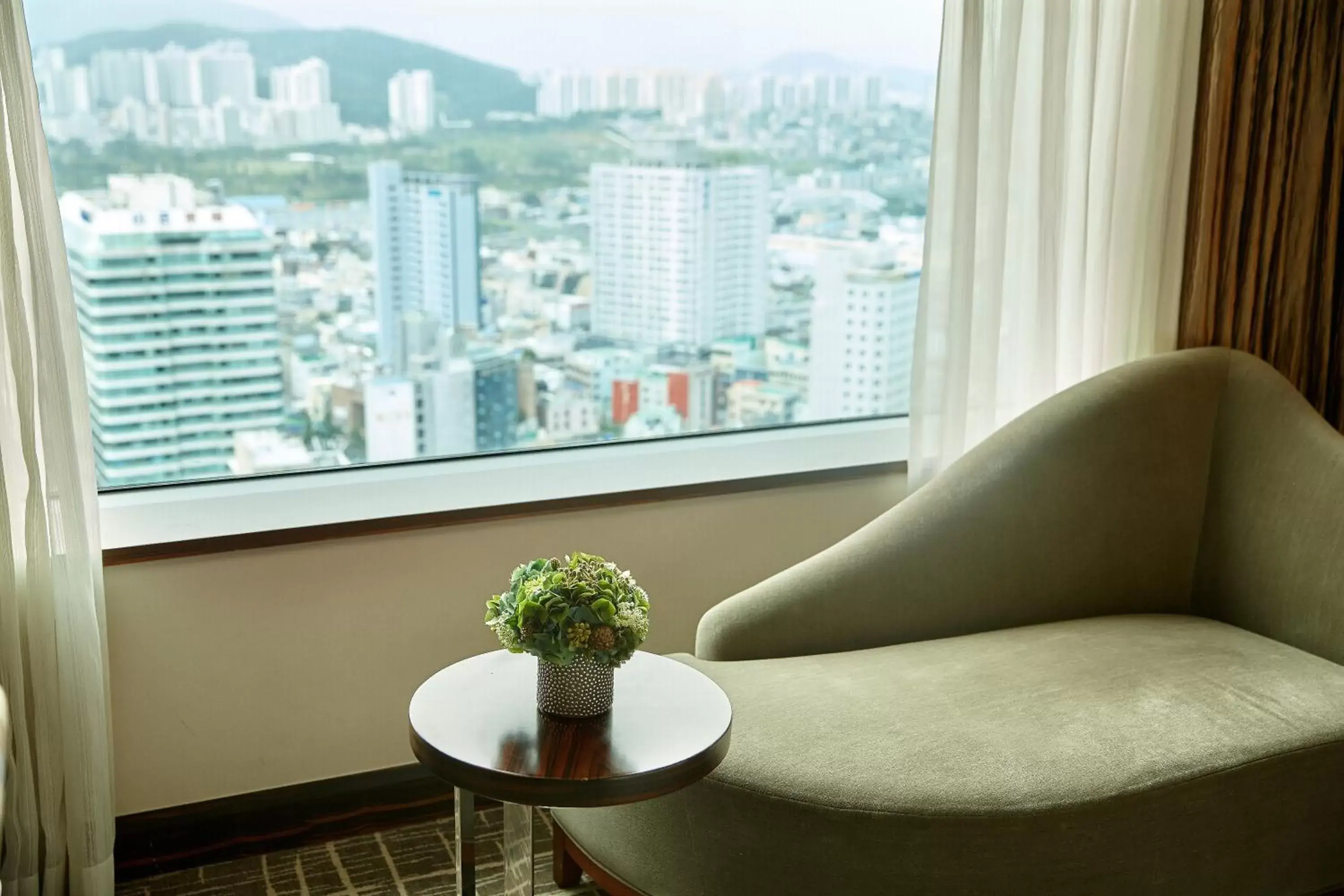 Seating area in Lotte Hotel Busan