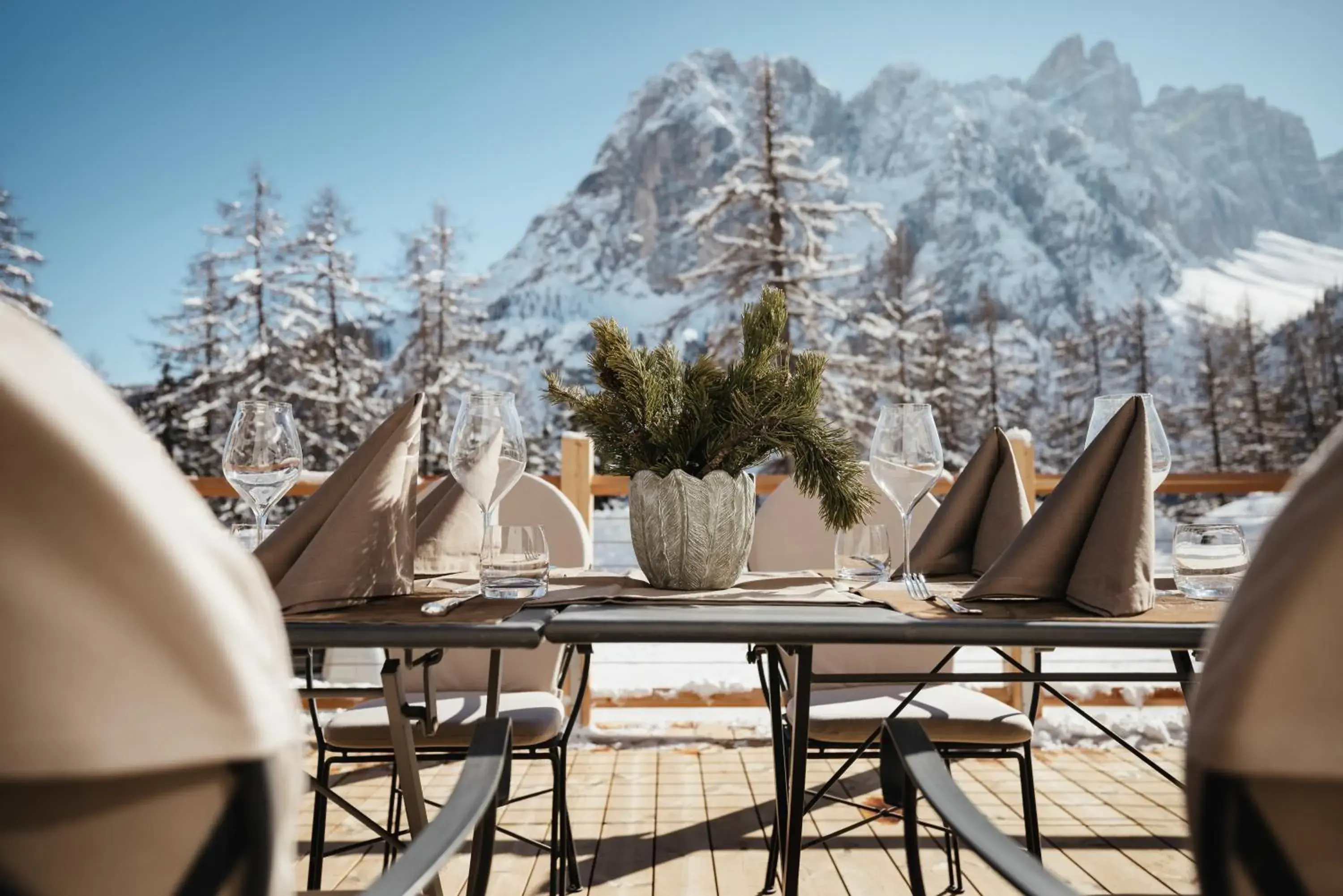 Balcony/Terrace, Winter in Kolfuschgerhof Mountain Resort