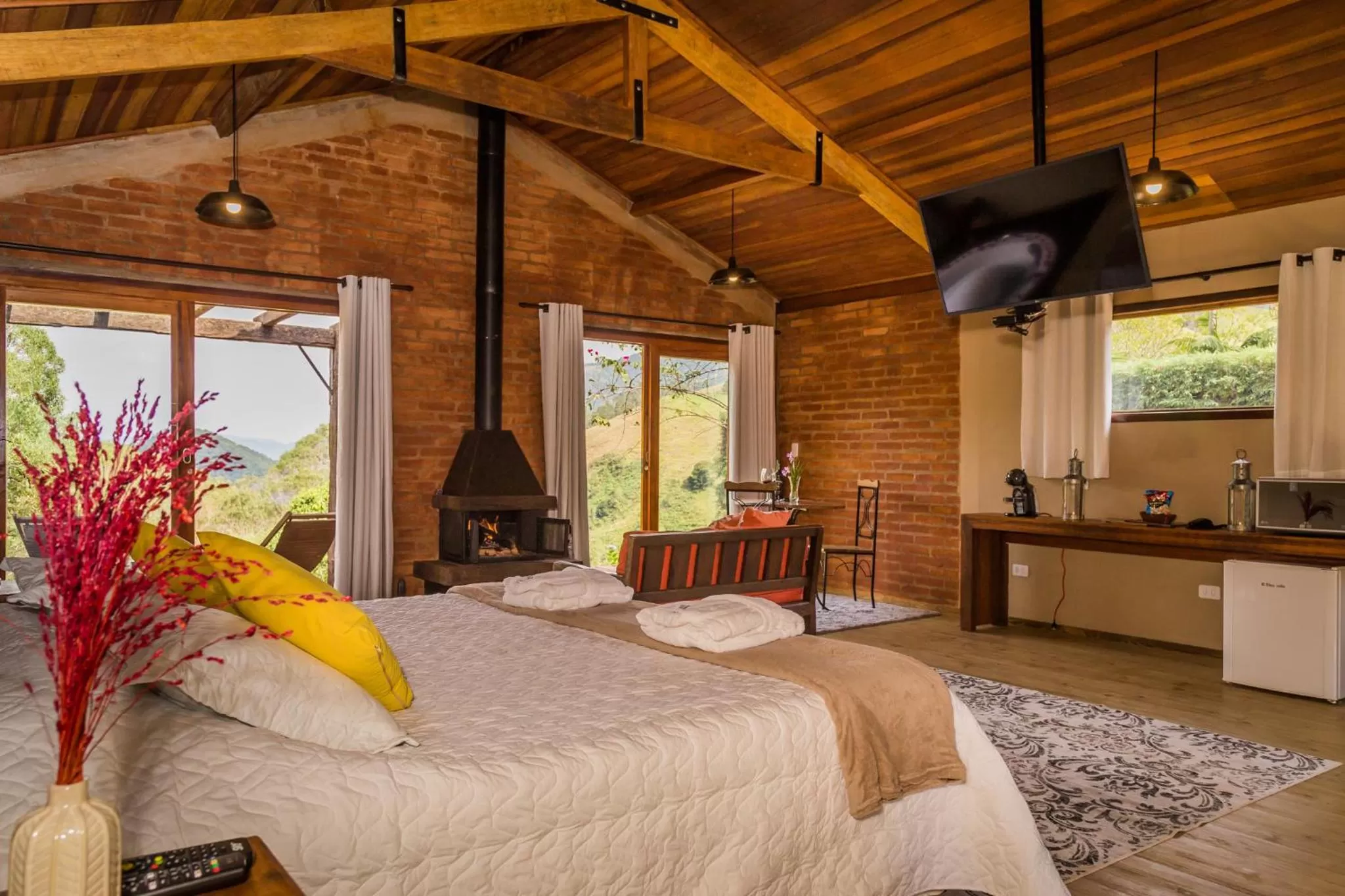 Bed in Pousada Serra do Luar