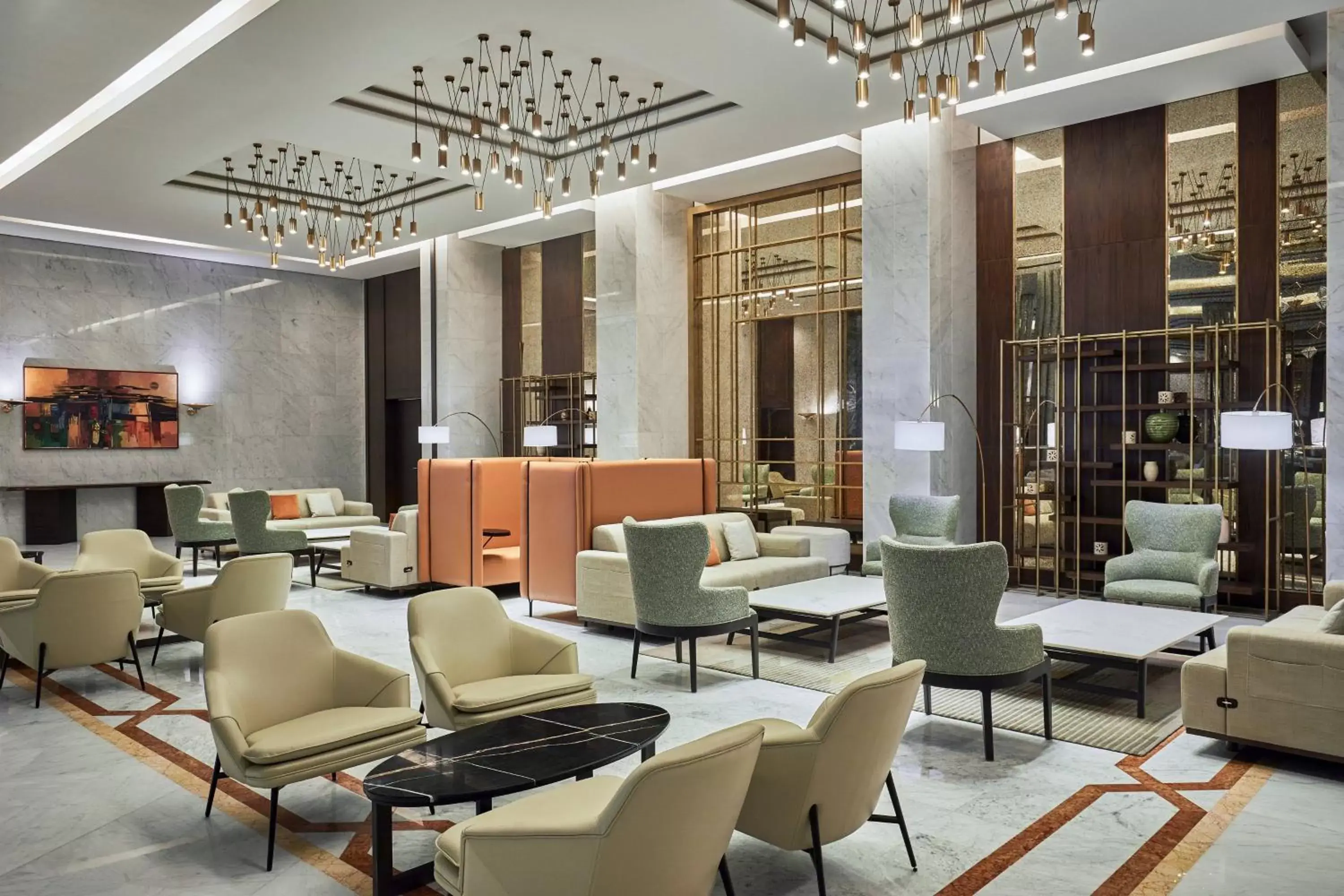 Lobby or reception, Lounge/Bar in Riyadh Airport Marriott Hotel