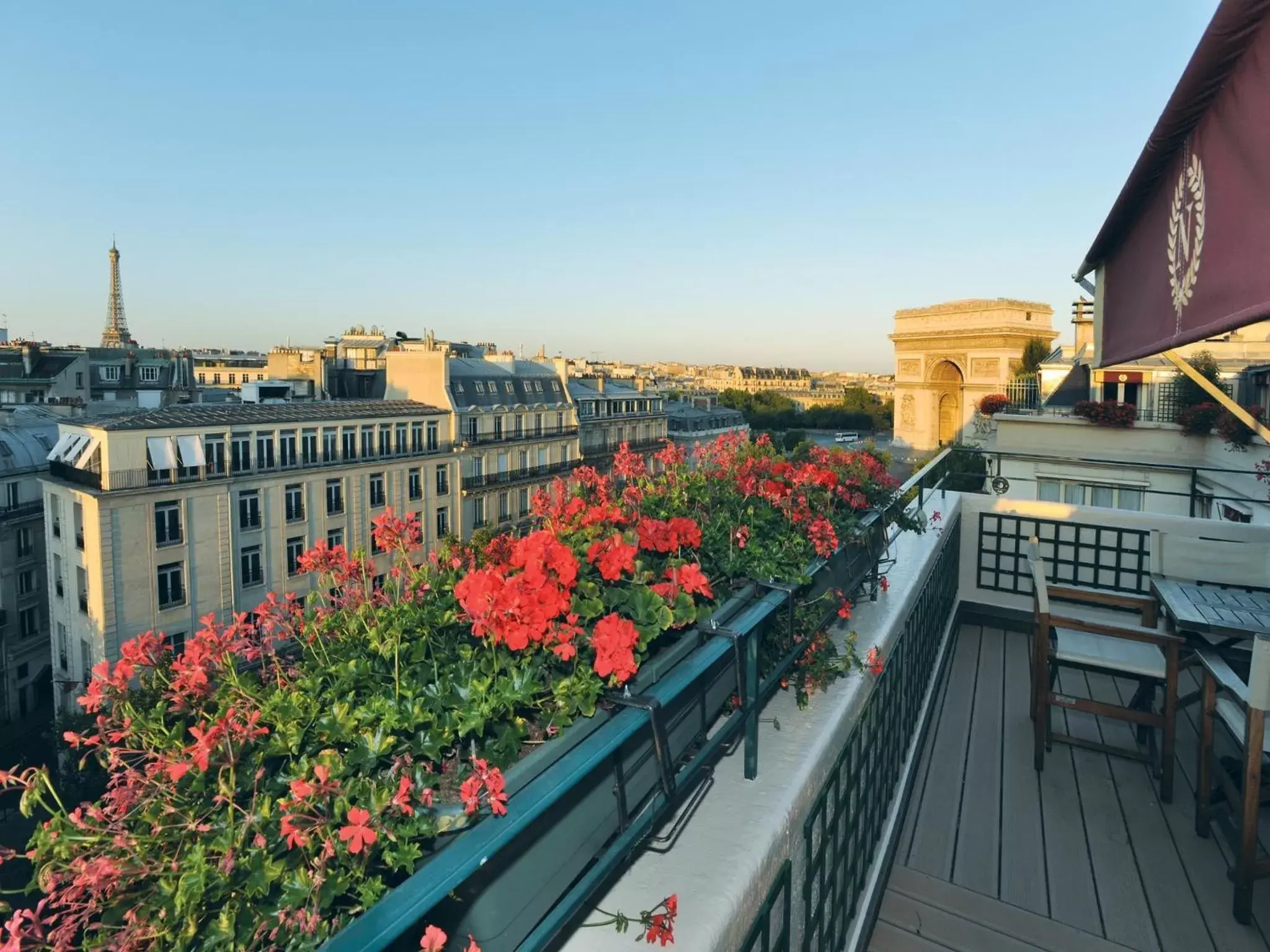 View (from property/room), Balcony/Terrace in Hotel Napoleon Paris