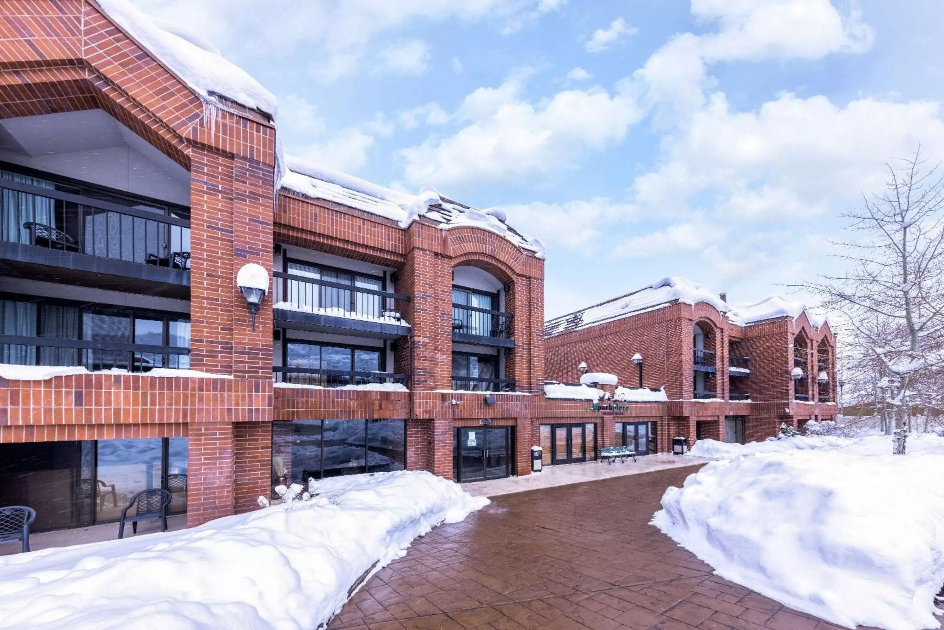 Property building, Winter in Park Plaza Resort Park City, a Ramada by Wyndham