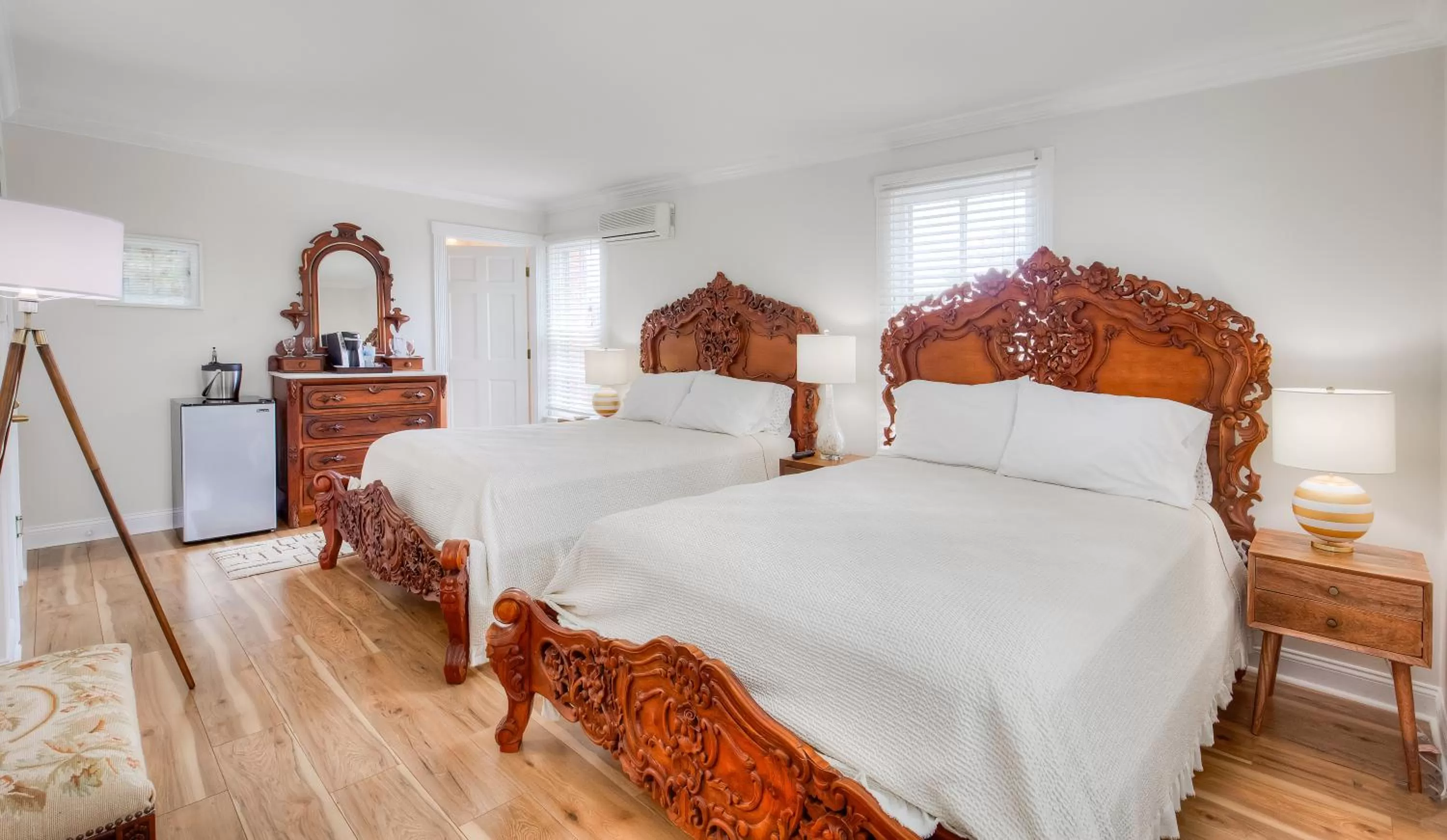 Bed in Elaine's Cape May Boutique Hotel