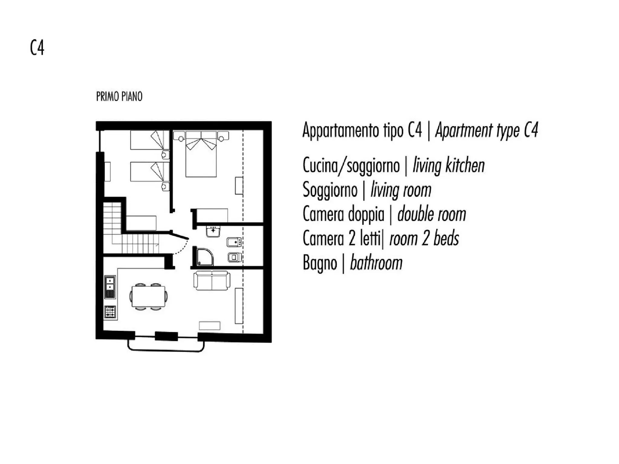 Floor Plan in Ca' Degli Antichi Giardini Apartments