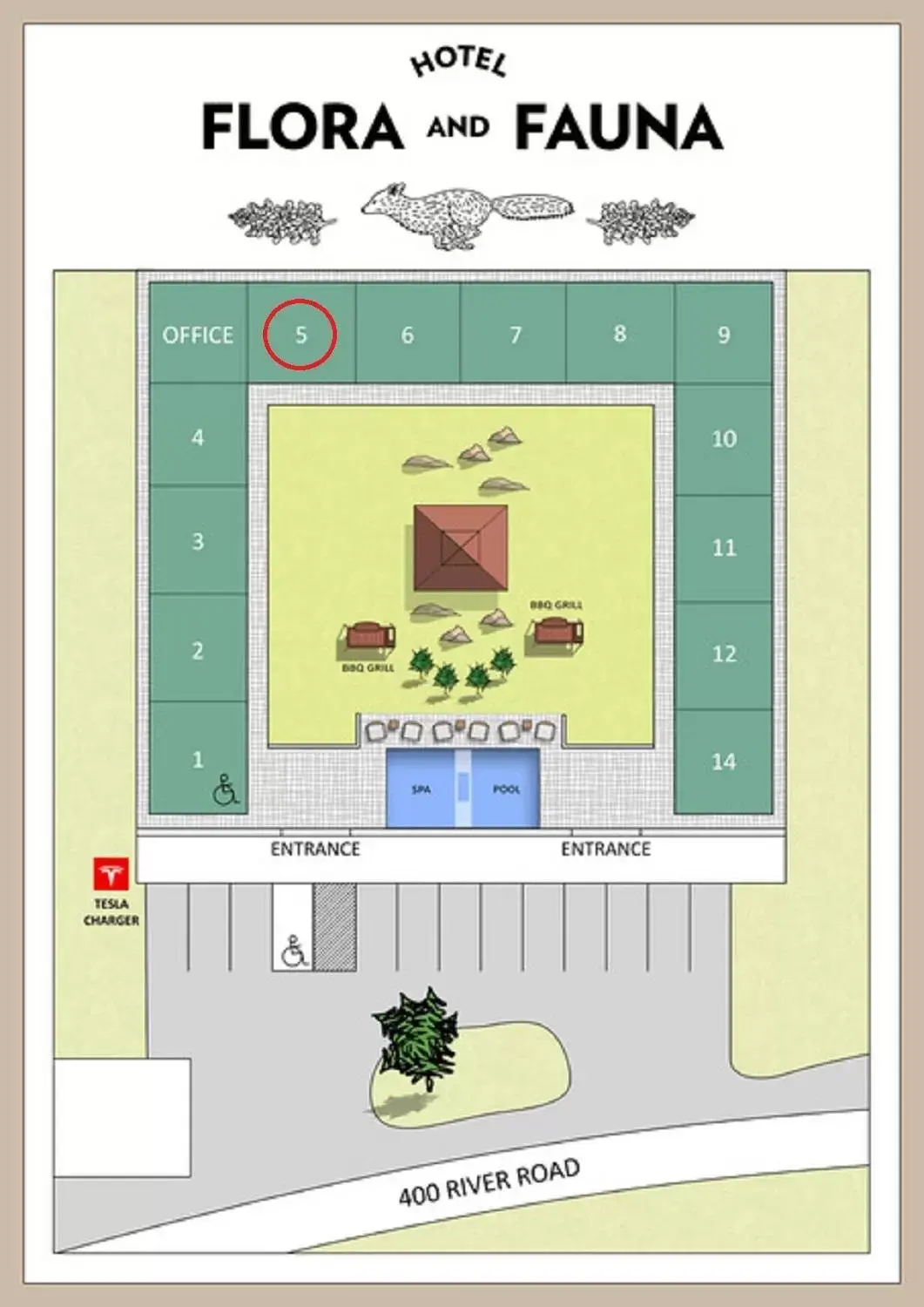 Floor Plan in Hotel Flora and Fauna