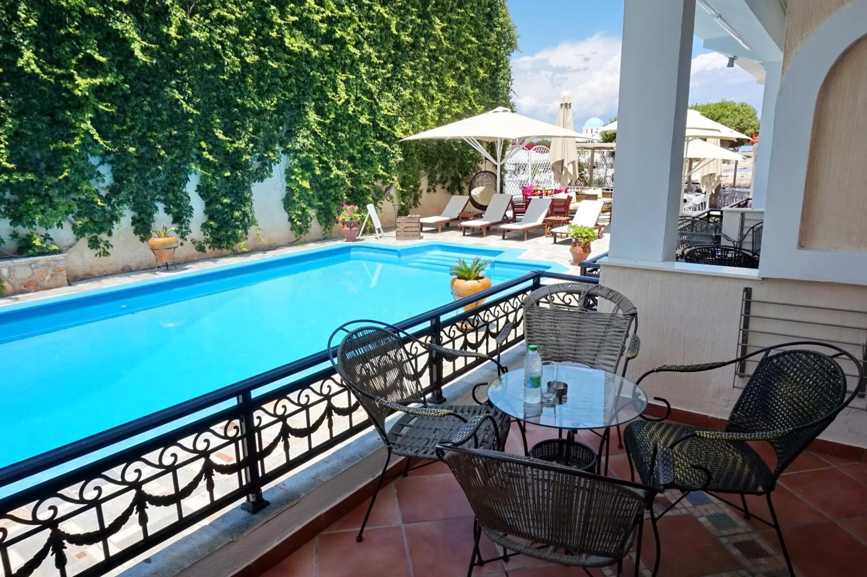 Balcony/Terrace, Pool View in Aktaion Beach Boutique Hotel & Spa