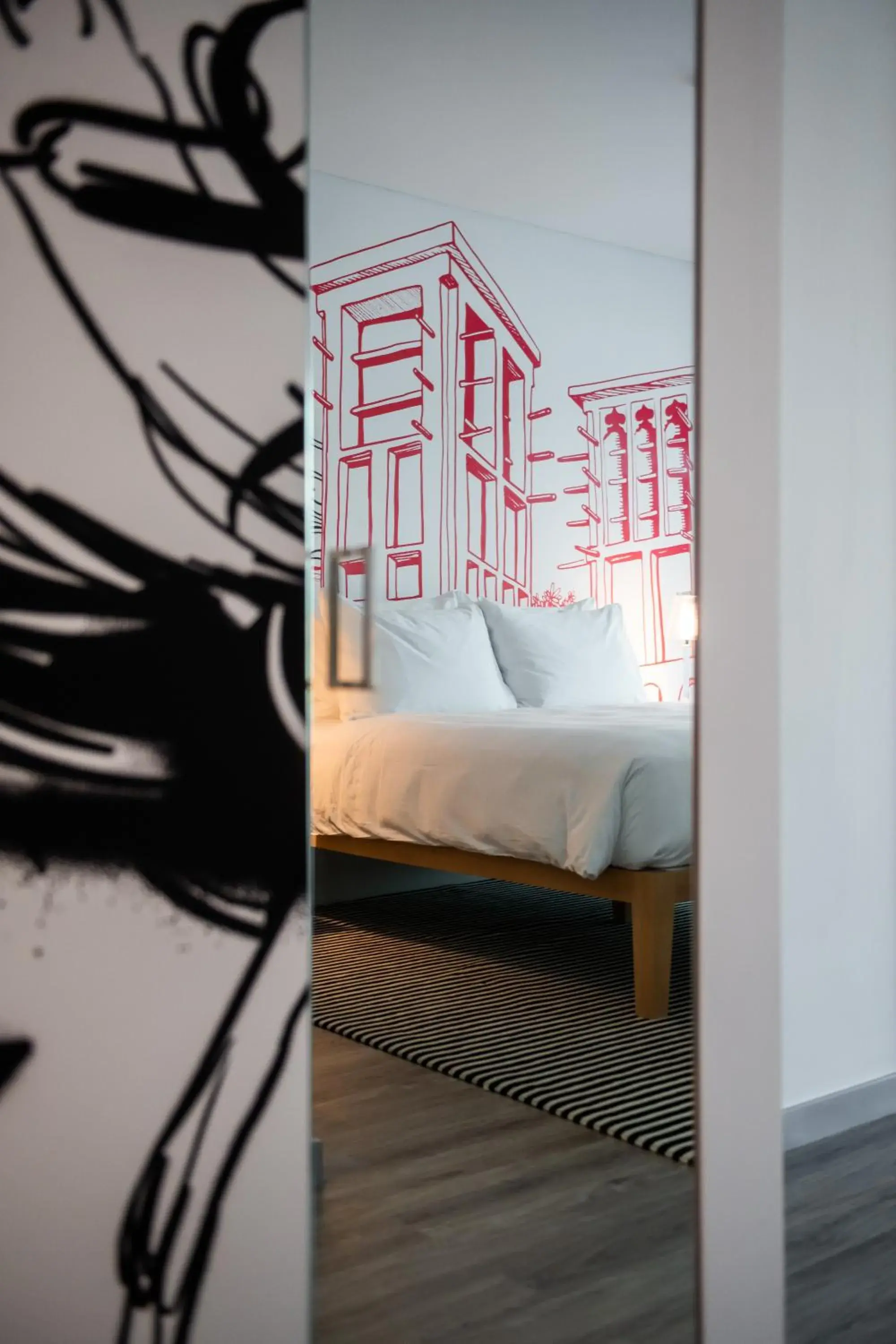 Decorative detail, Bed in Radisson RED Dubai Silicon Oasis