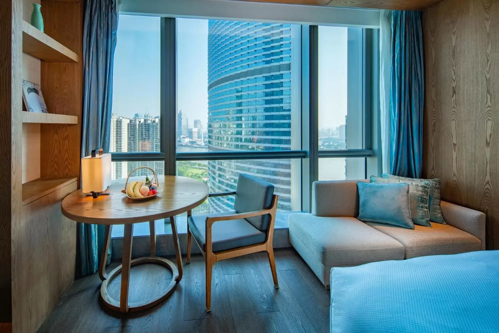 View (from property/room), Seating Area in Conrad Guangzhou - Free shuttle between hotel and Exhibition Center during Canton Fair & Exhibitor registration Counter