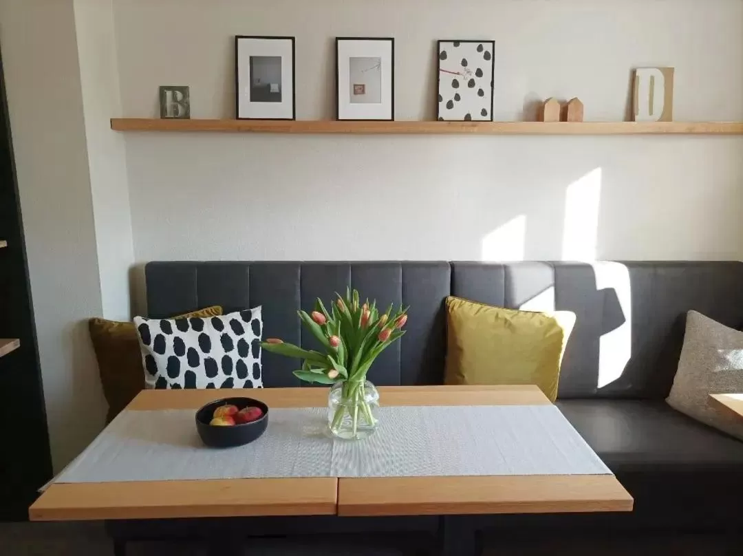 Seating area in Das Kornburg-Quartier