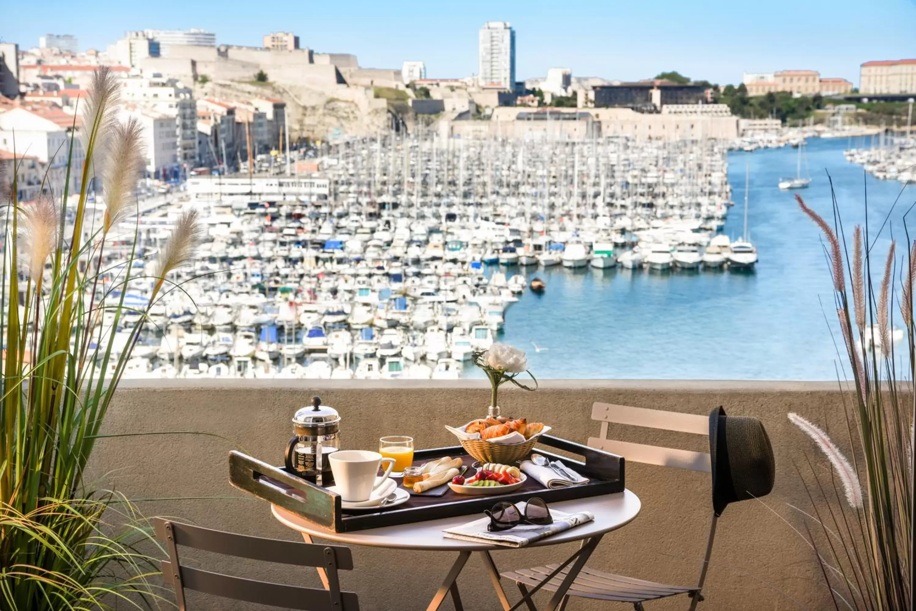Balcony/Terrace, Breakfast in Grand Hotel Beauvau Marseille Vieux Port - MGallery