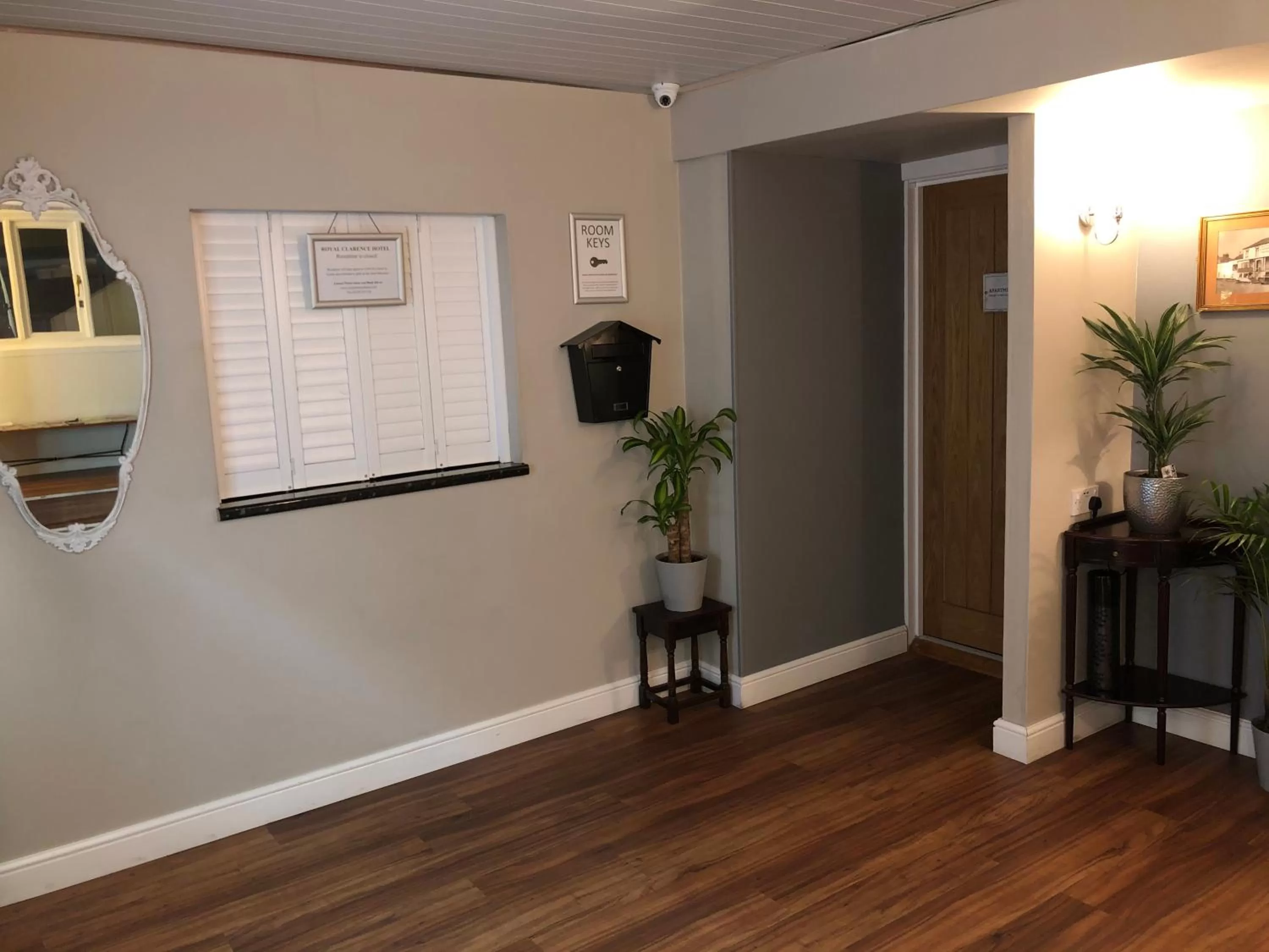 Lobby or reception in The Royal Clarence Hotel (on the Seafront)