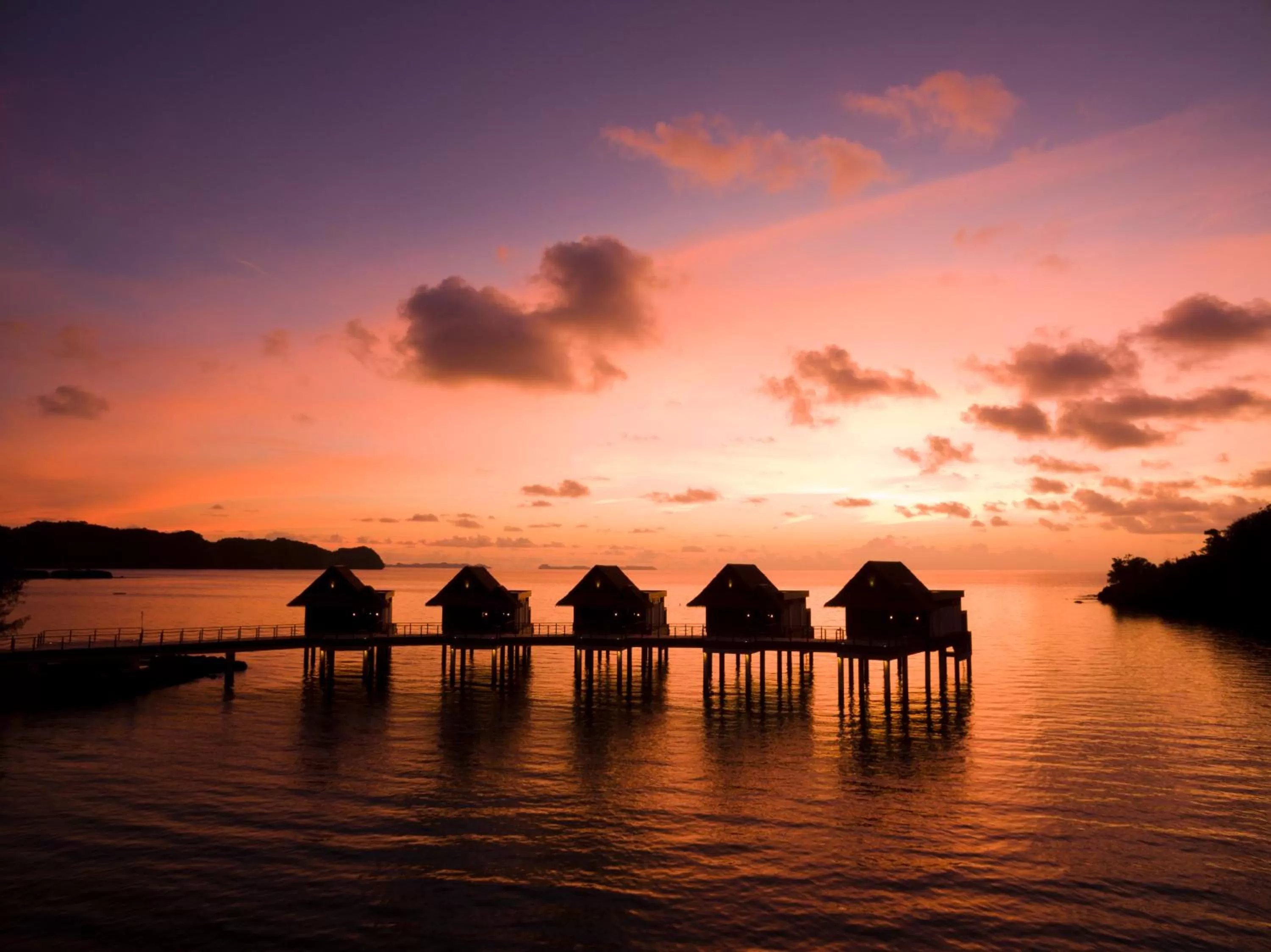 Sunset in Palau Pacific Resort & The Pristine Villas and Bungalows