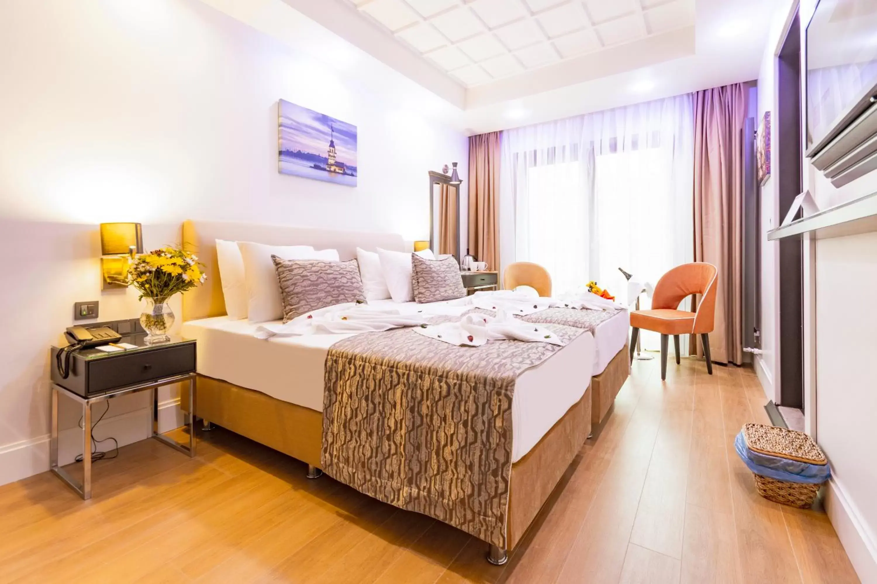 Communal lounge/ TV room, Bed in Antusa Design Hotel & Spa