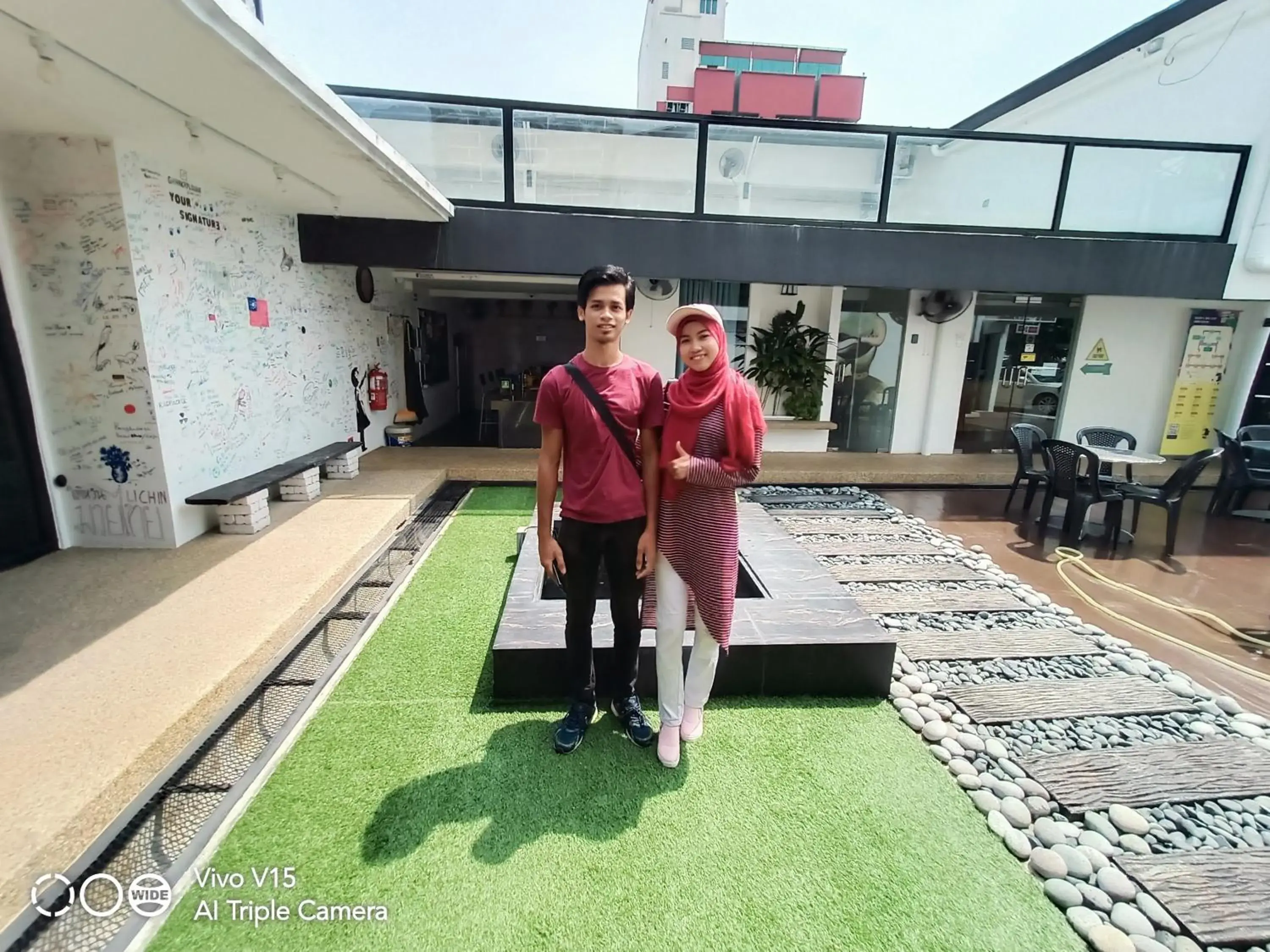 group of guests in Beds In Garden Hostel