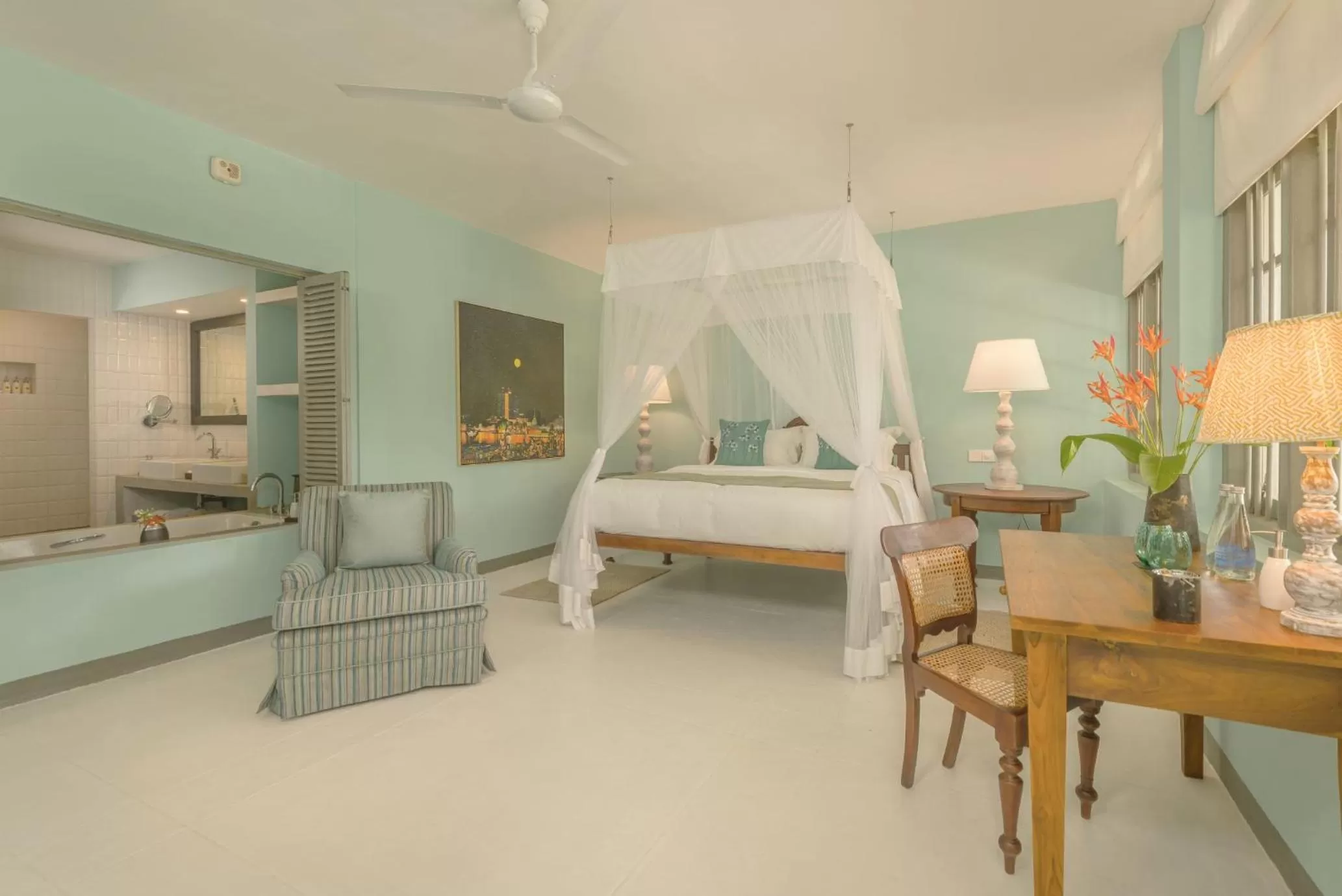 Bed in The Villa Bentota by KK Collection