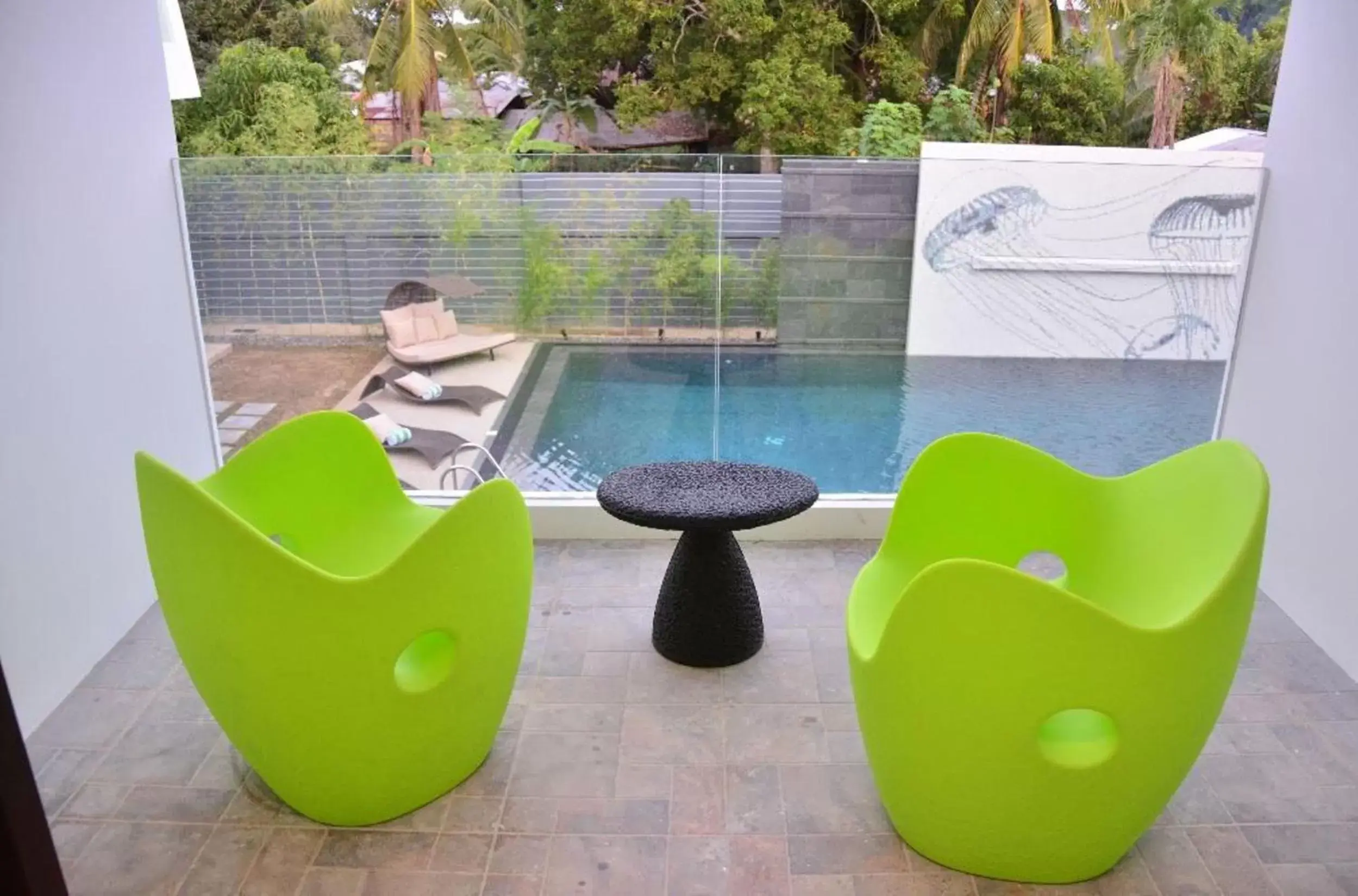 Seating area, Swimming Pool in One Manalo Place