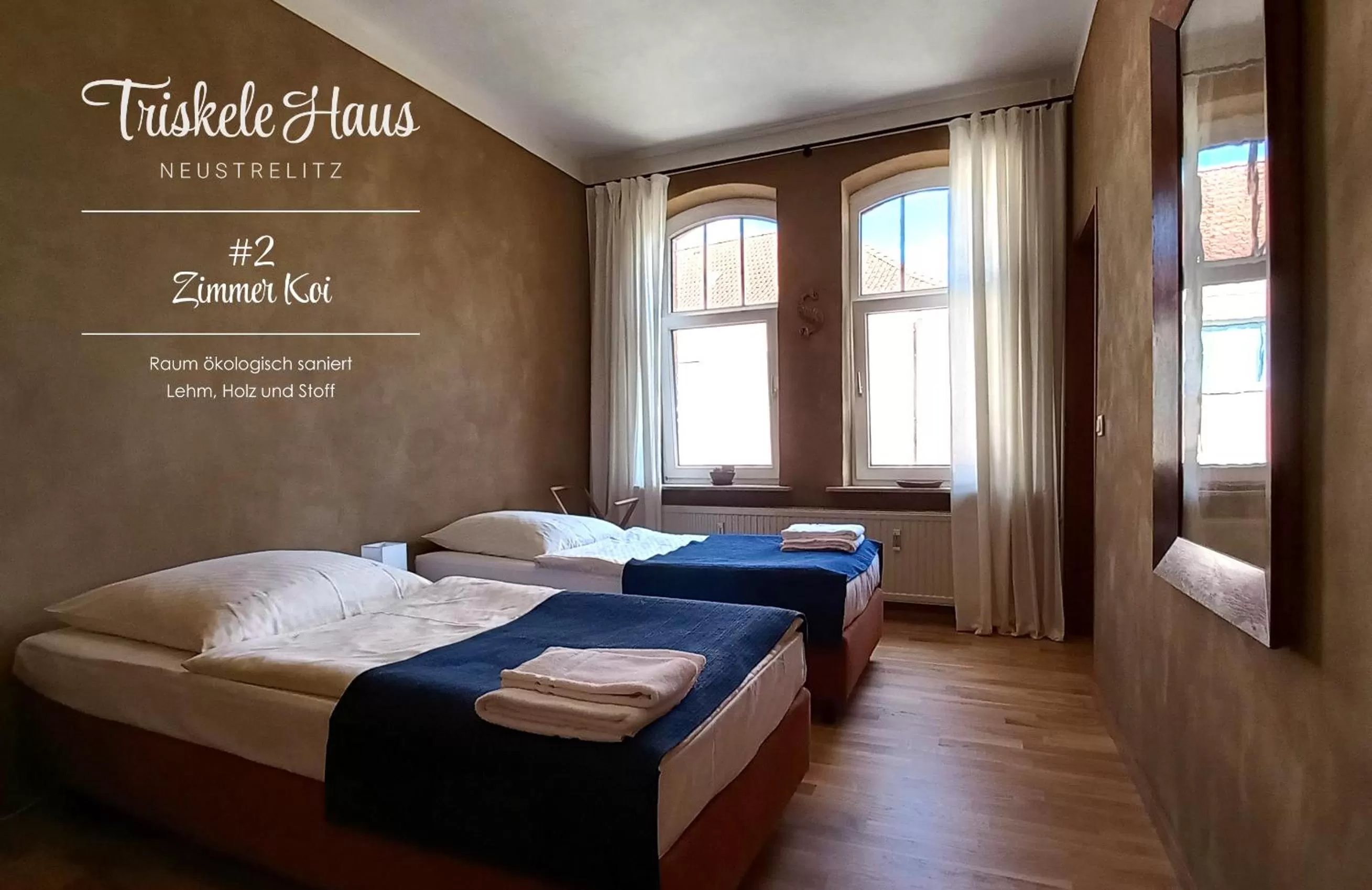 Double or Twin Room with Private Bathroom in Triskele Haus - Ökologisches Seminar- und Gästehaus in Strelitz