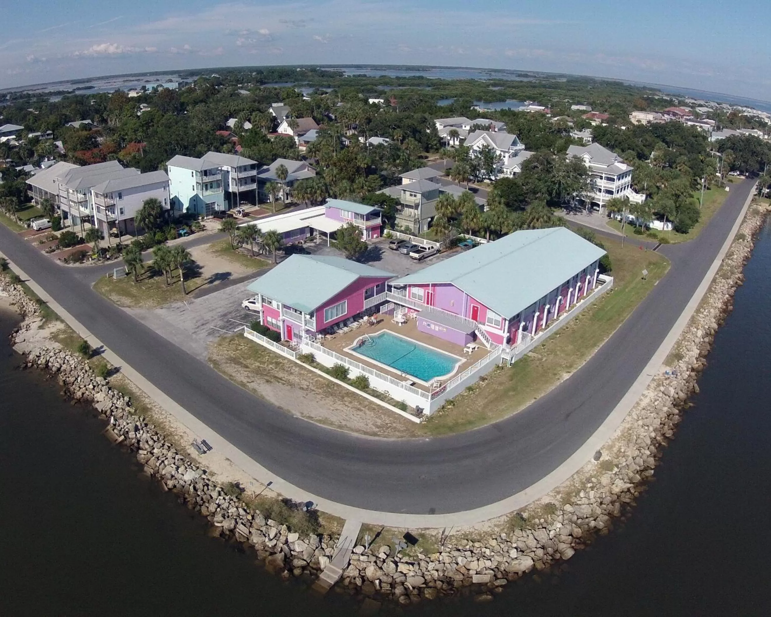 Bird's eye view, Bird's-eye View in Beach Front Motel Cedar Key