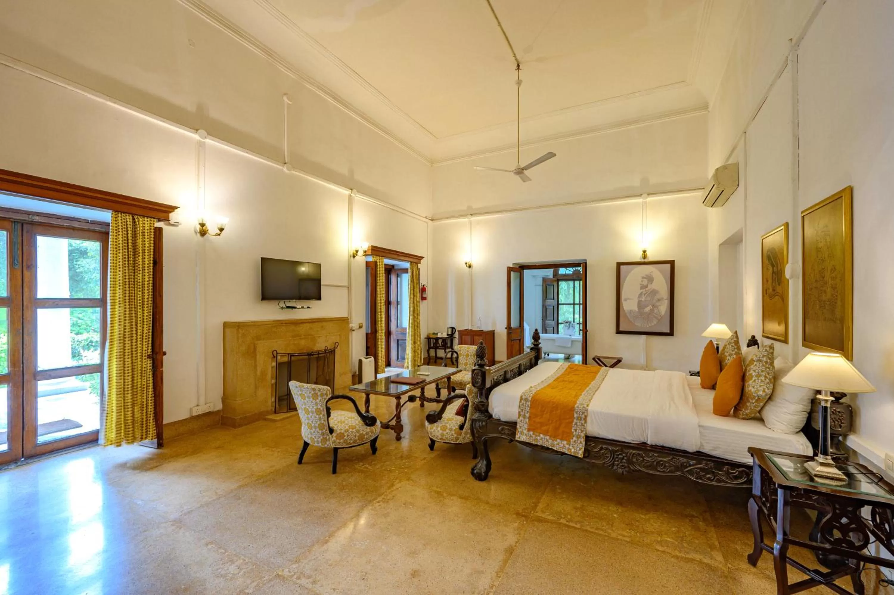 Bed in Neemrana's - Baradari Palace