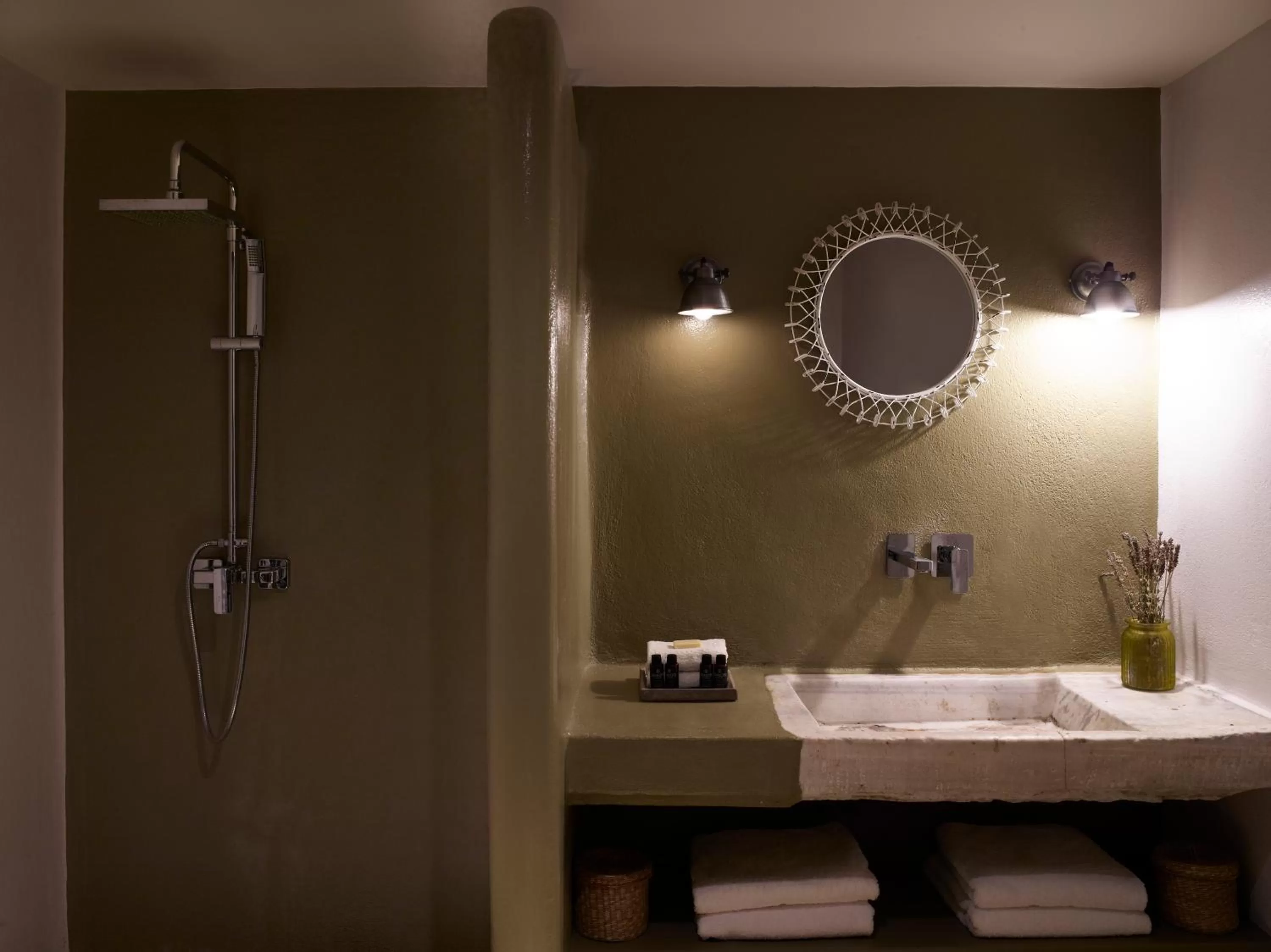 Shower in Aeolis Tinos Suites