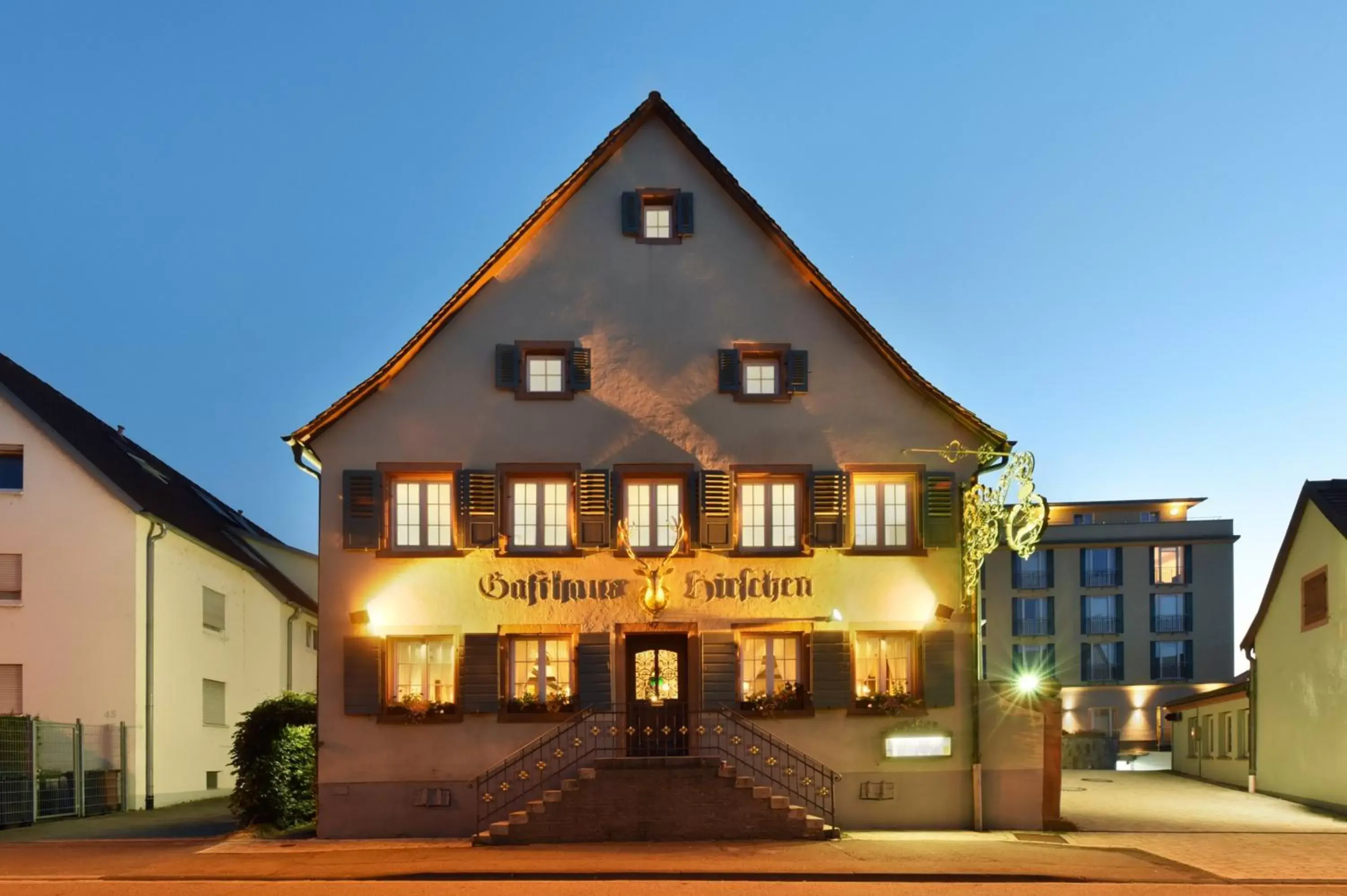 Facade/entrance, Property Building in Hotel Hirschen in Freiburg-Lehen