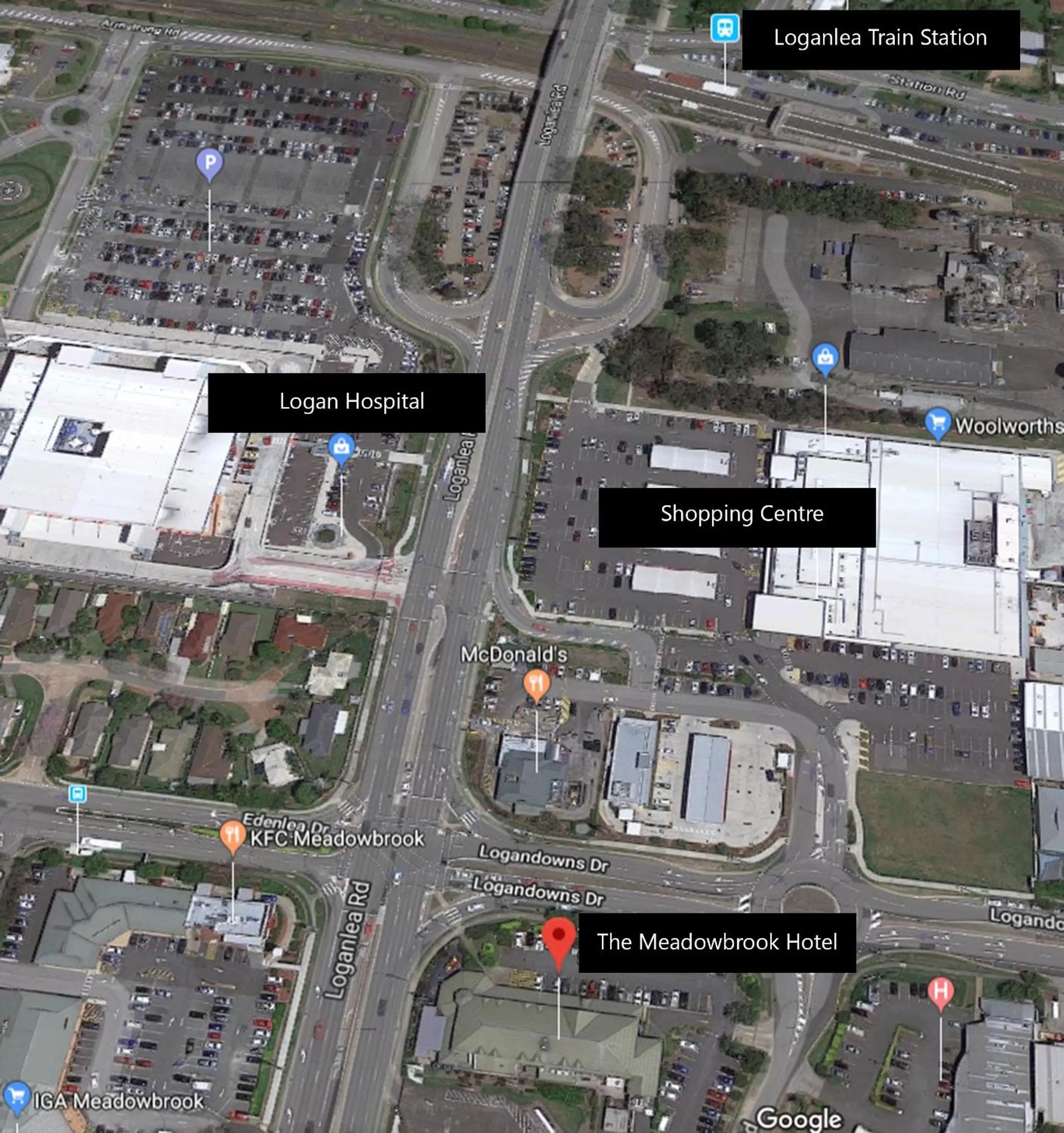 Restaurant/places to eat in Meadowbrook Hotel Brisbane