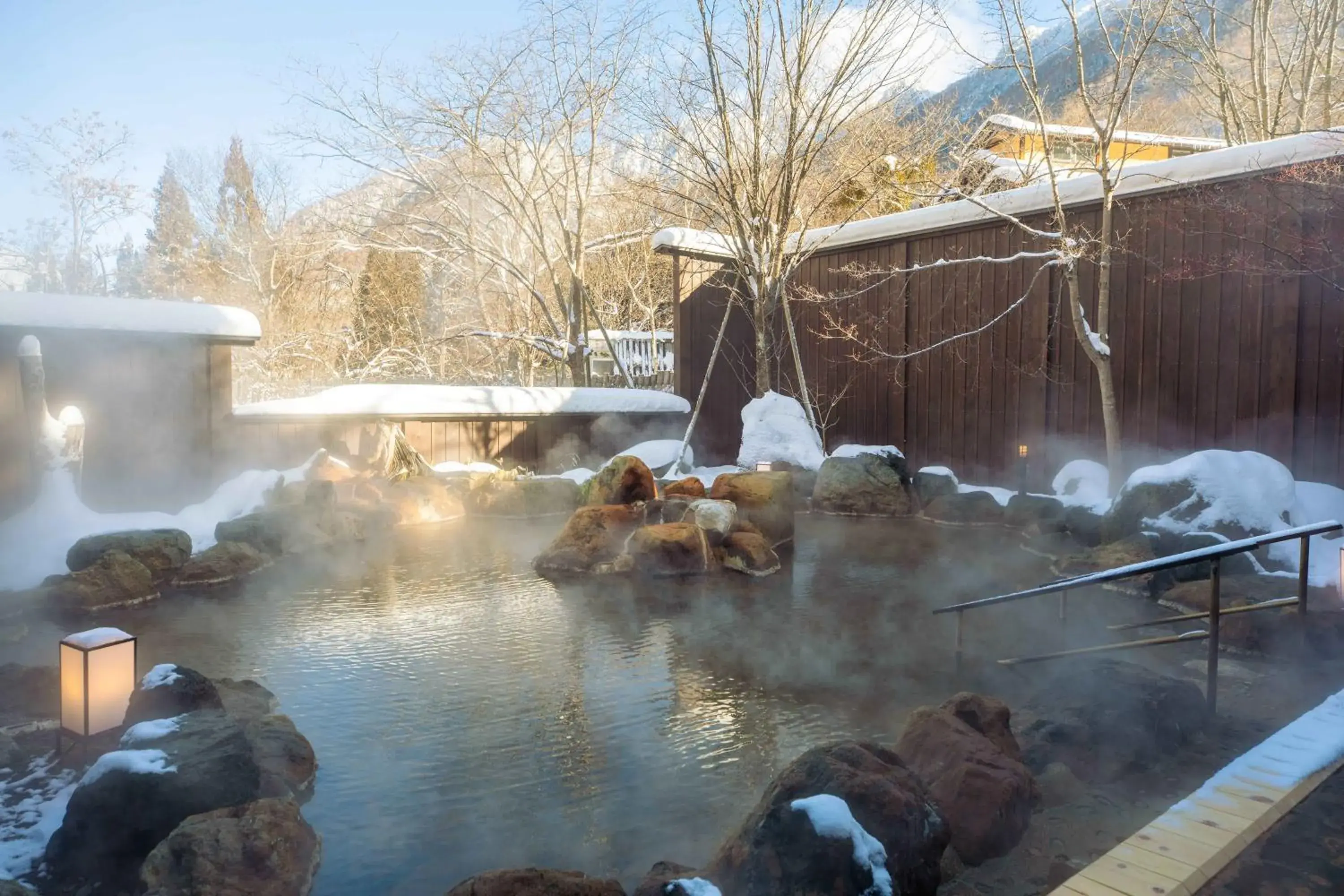 Open Air Bath, Swimming Pool in Okuhida Hot spring Miyama Ouan