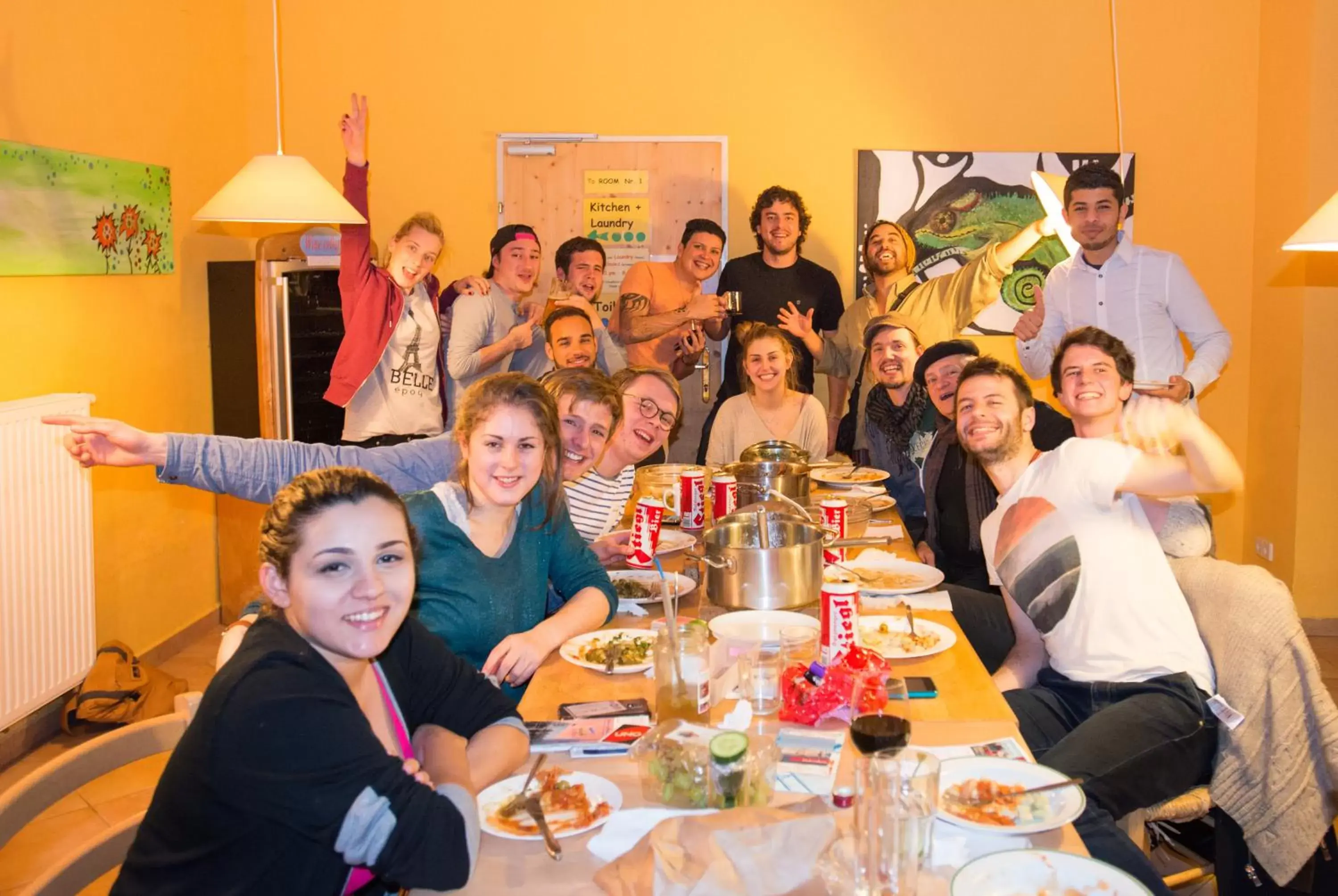 Staff, Guests in Vienna Hostel Ruthensteiner