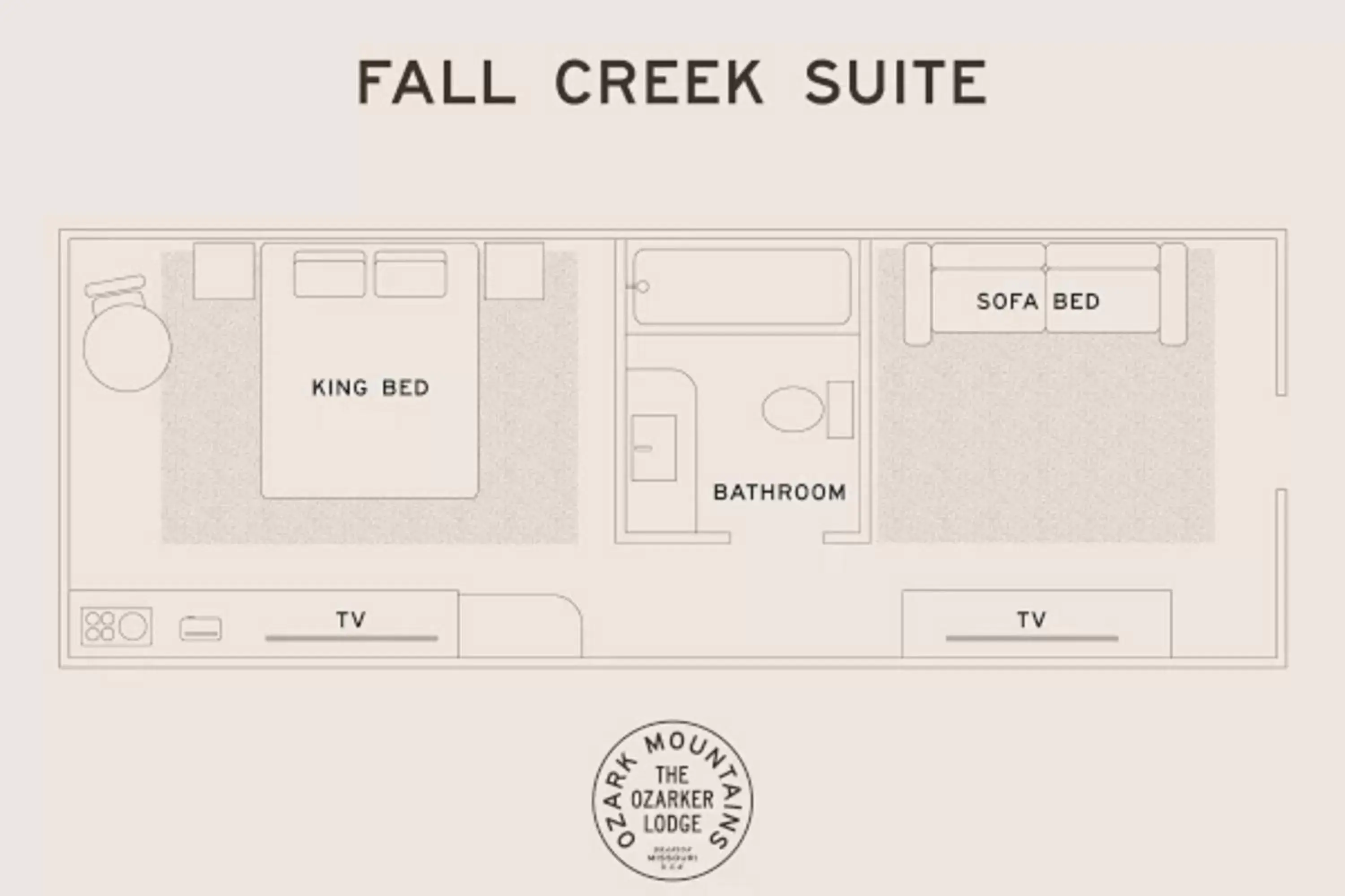 Bedroom, Floor Plan in The Ozarker Lodge