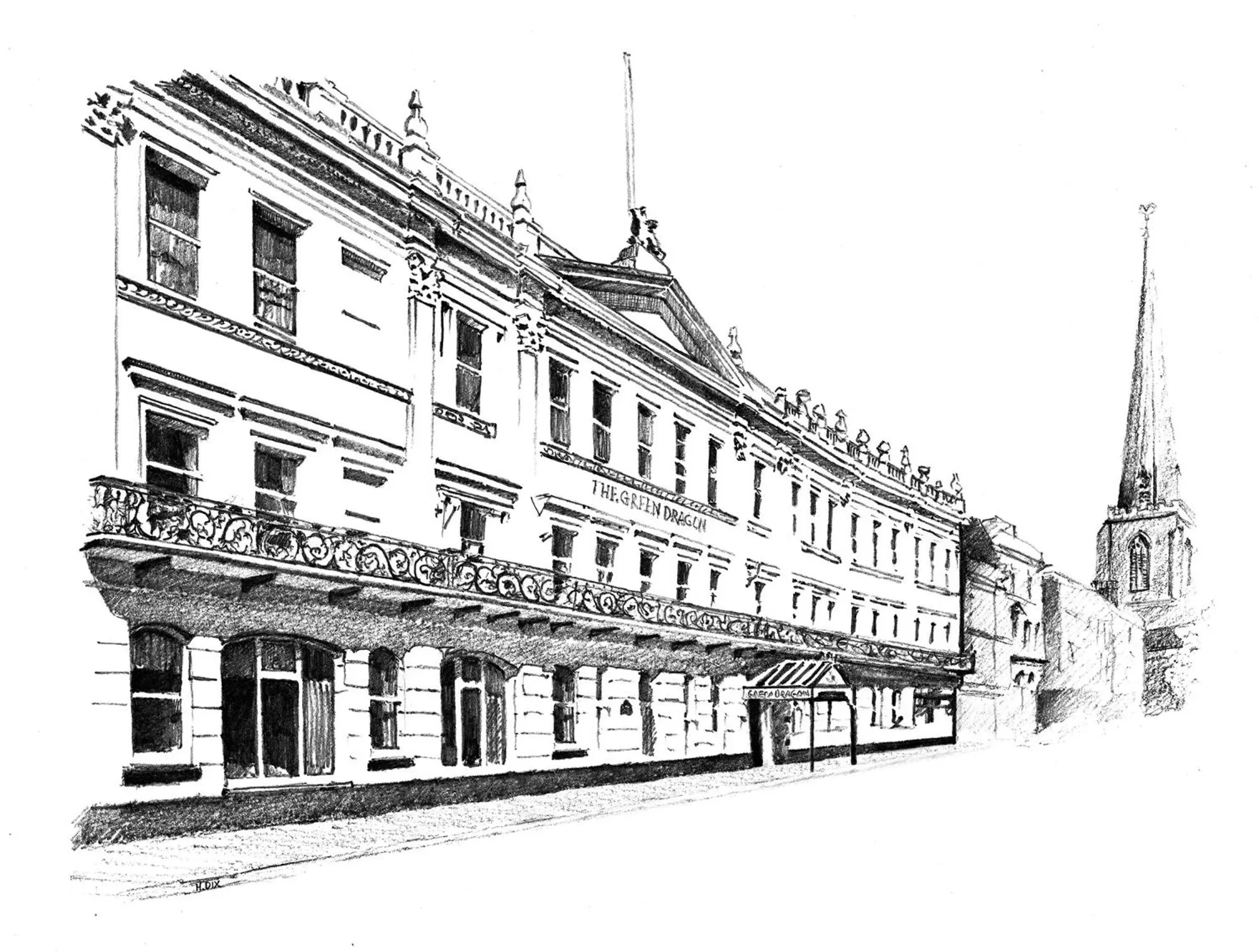 Facade/entrance in The Green Dragon Hotel