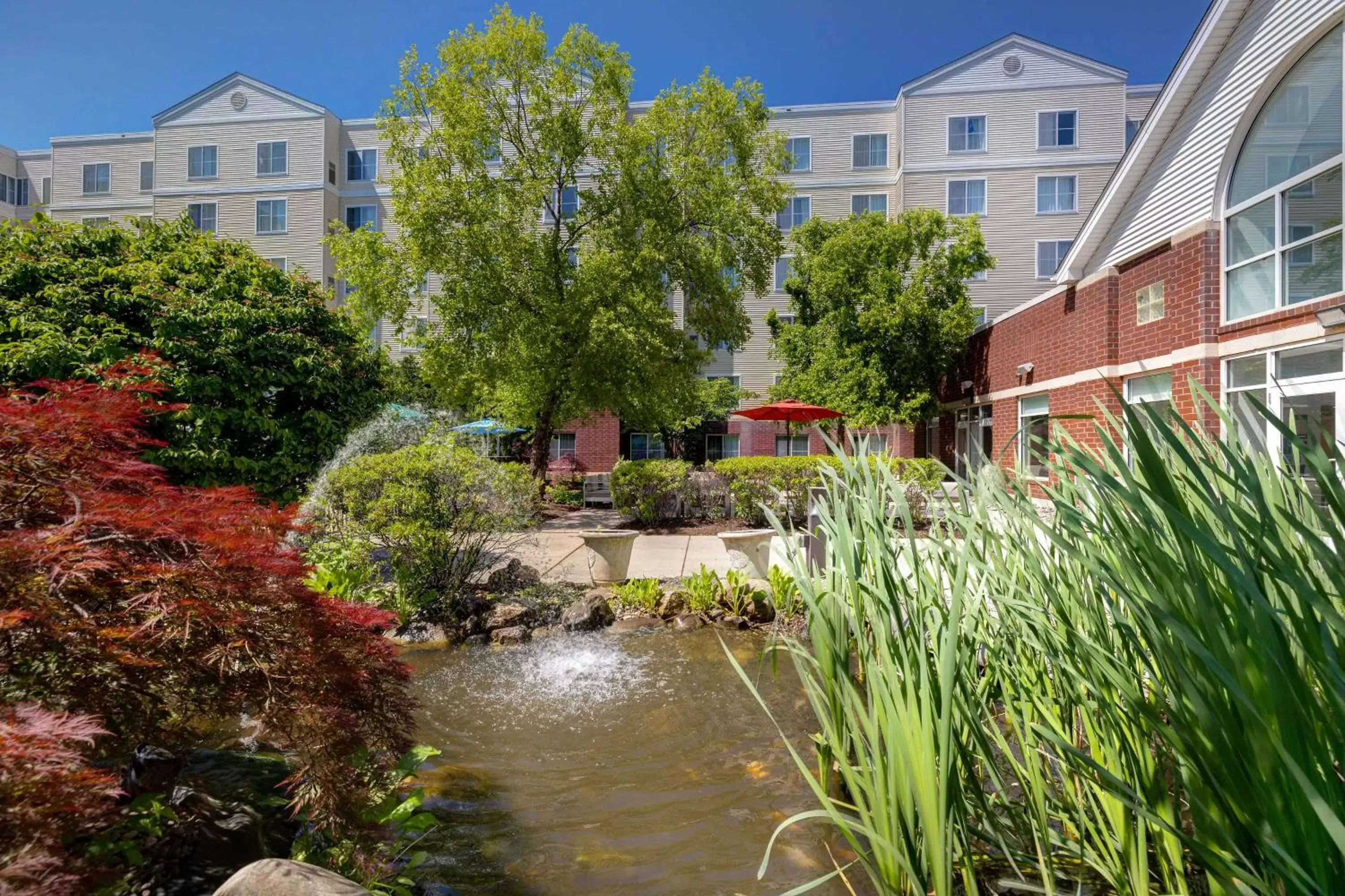 Patio, Property Building in Homewood Suites Lansdale