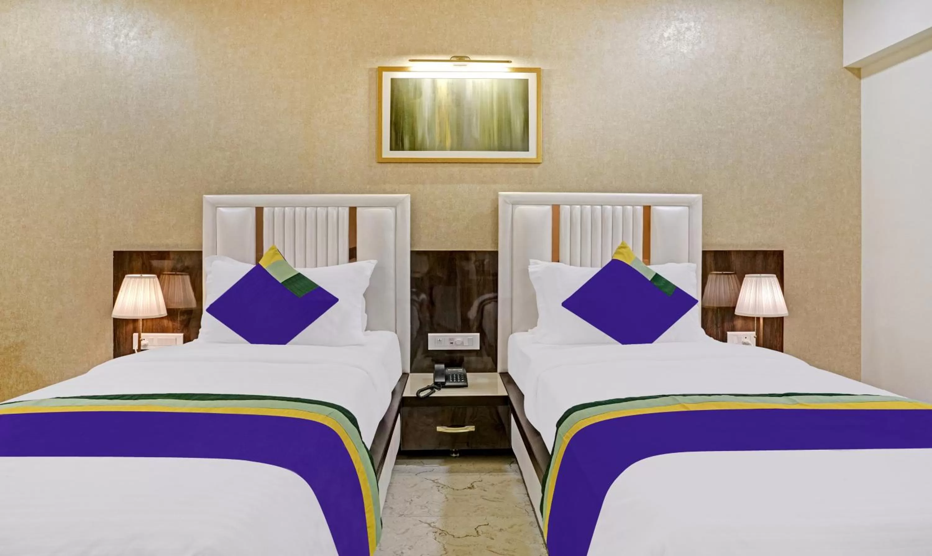 Bedroom, Bed in Treebo Premium Golden Bliss Trimurti Nagar Square