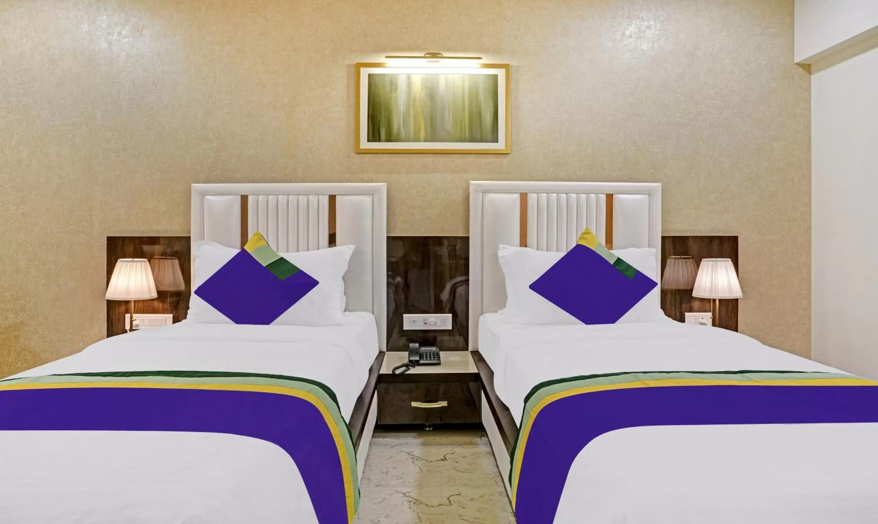 Bedroom, Bed in Treebo Premium Golden Bliss Trimurti Nagar Square Bedroom, Bed in Treebo Premium Golden Bliss Trimurti Nagar Square