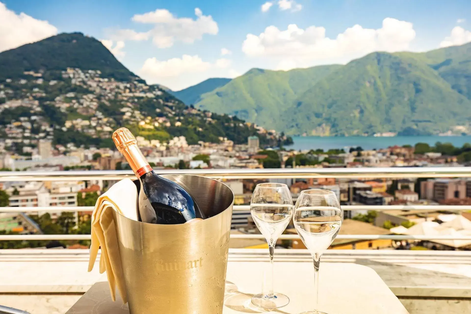 Balcony/Terrace, Mountain View in Villa Sassa Hotel, Residence & Spa - Ticino Hotels Group
