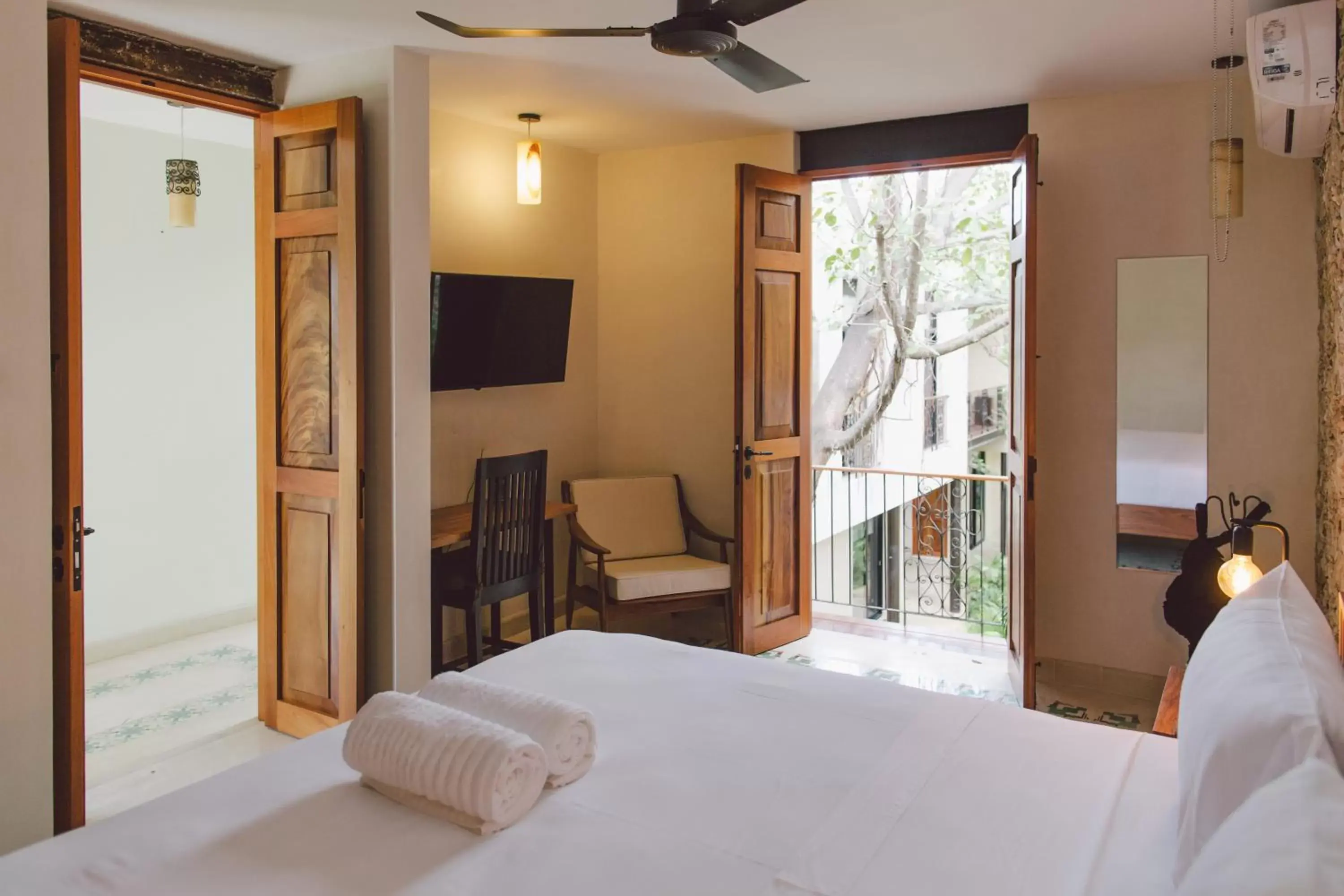 View (from property/room), Bed in TreeHouse Boutique Hotel, an adults only boutique hotel