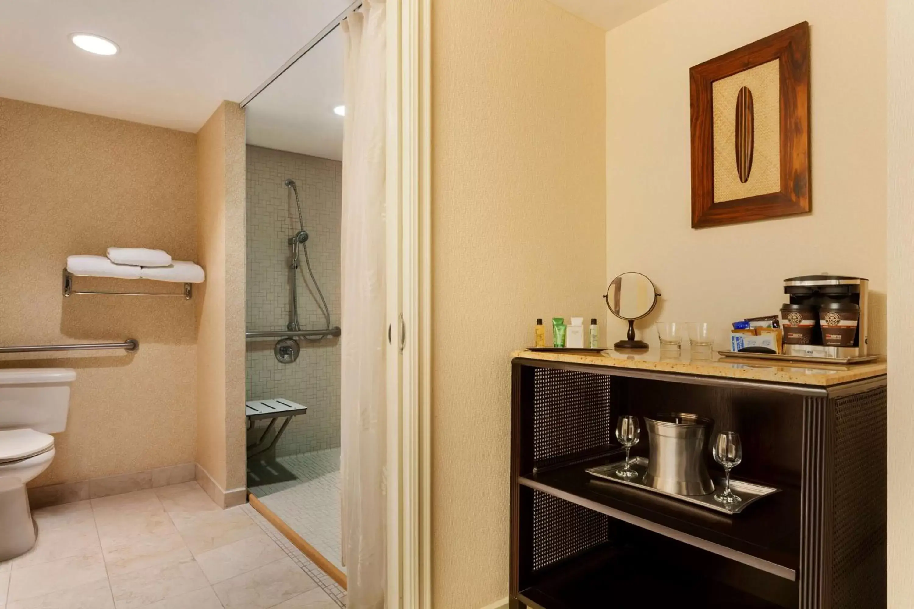 Bathroom in The Waterfront Beach Resort, A Hilton Hotel