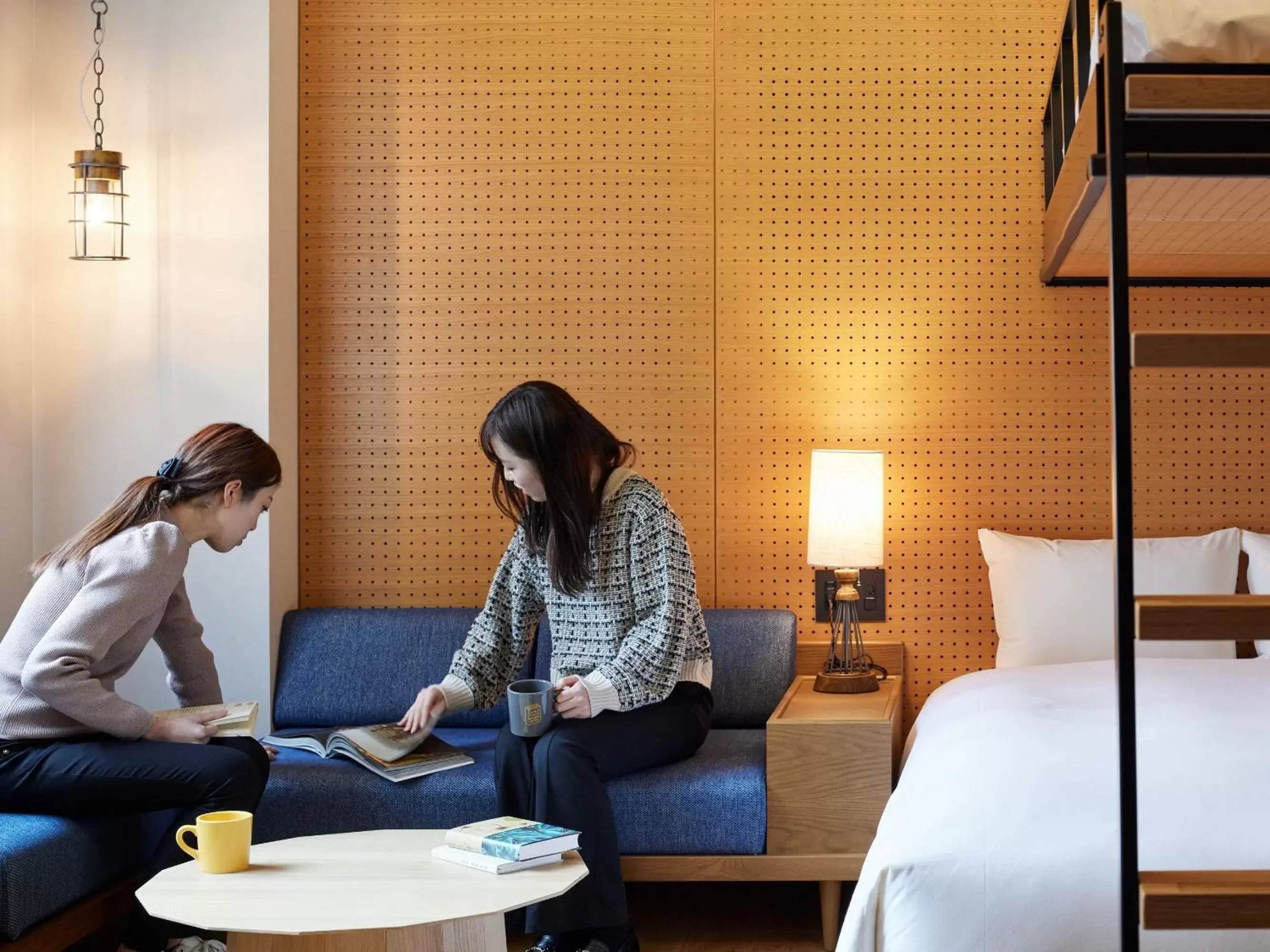 Living room in LAMP LIGHT BOOKS HOTEL fukuoka