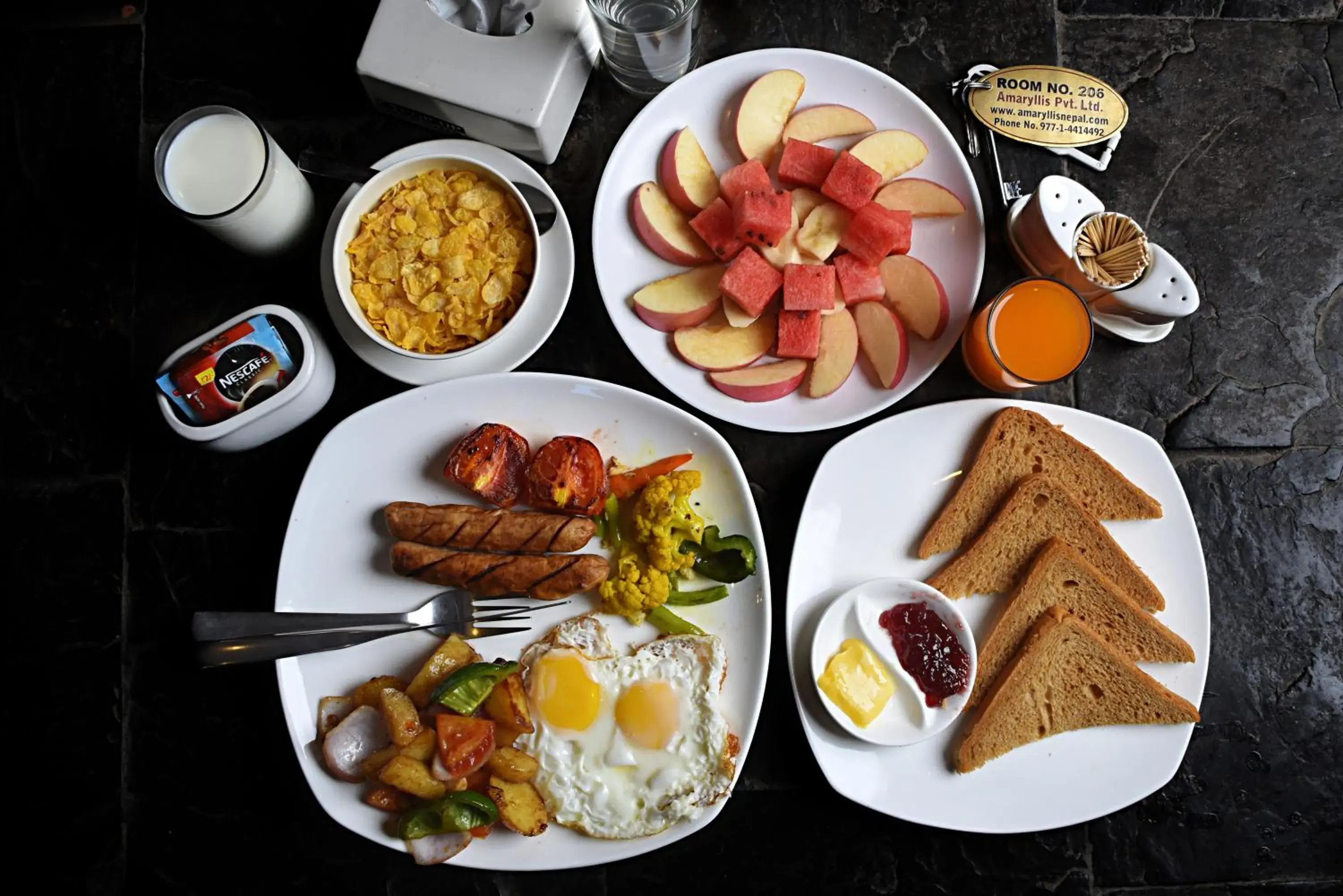 Breakfast in Hotel Amaryllis Kathmandu