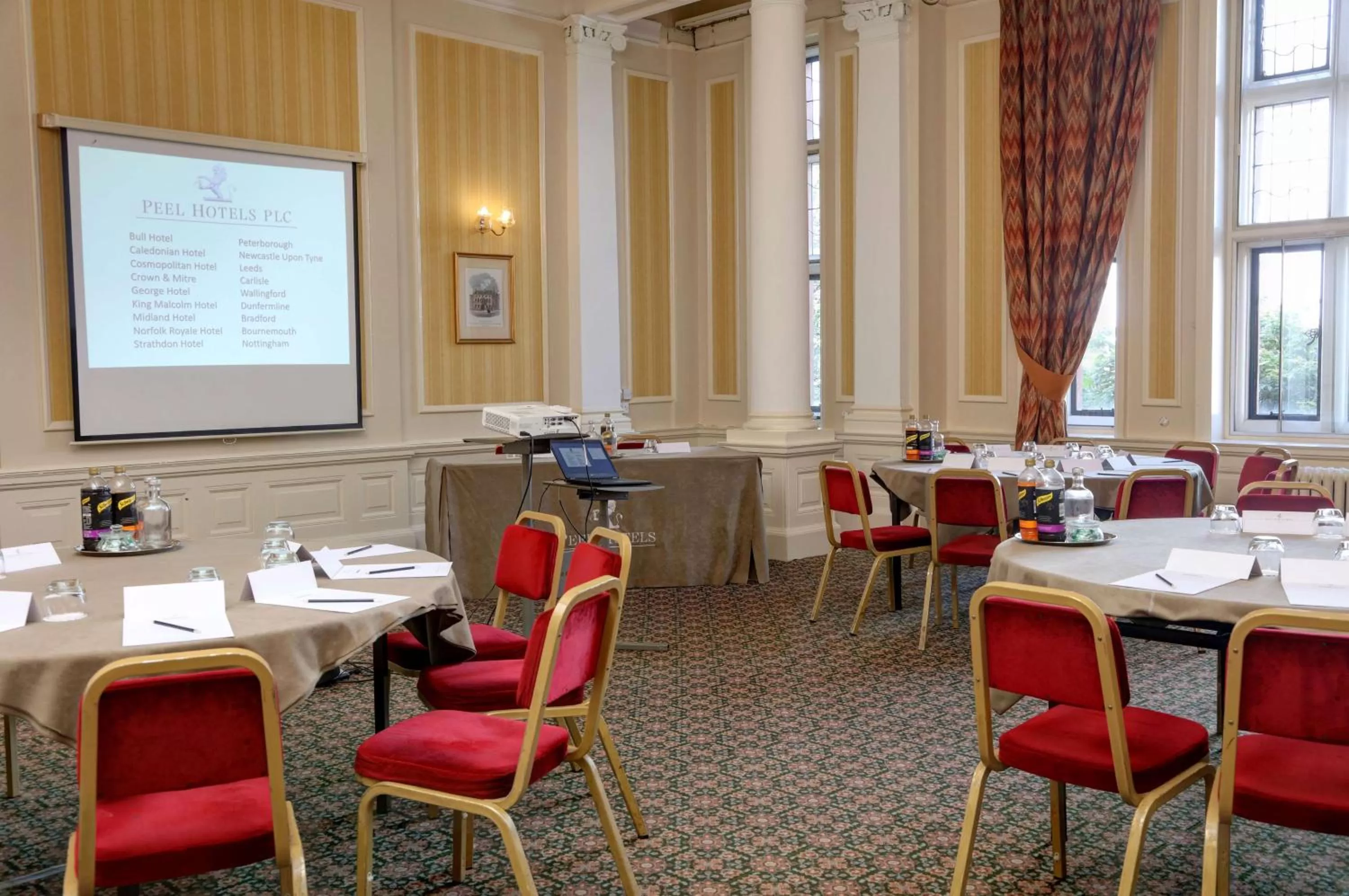 On site in Crown & Mitre Hotel