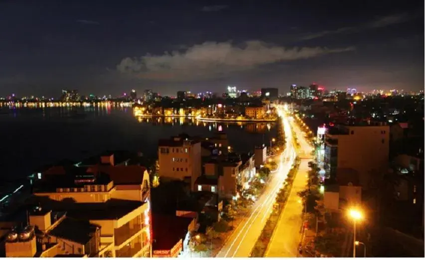 Night, City View in Sunset Westlake Hanoi Hotel