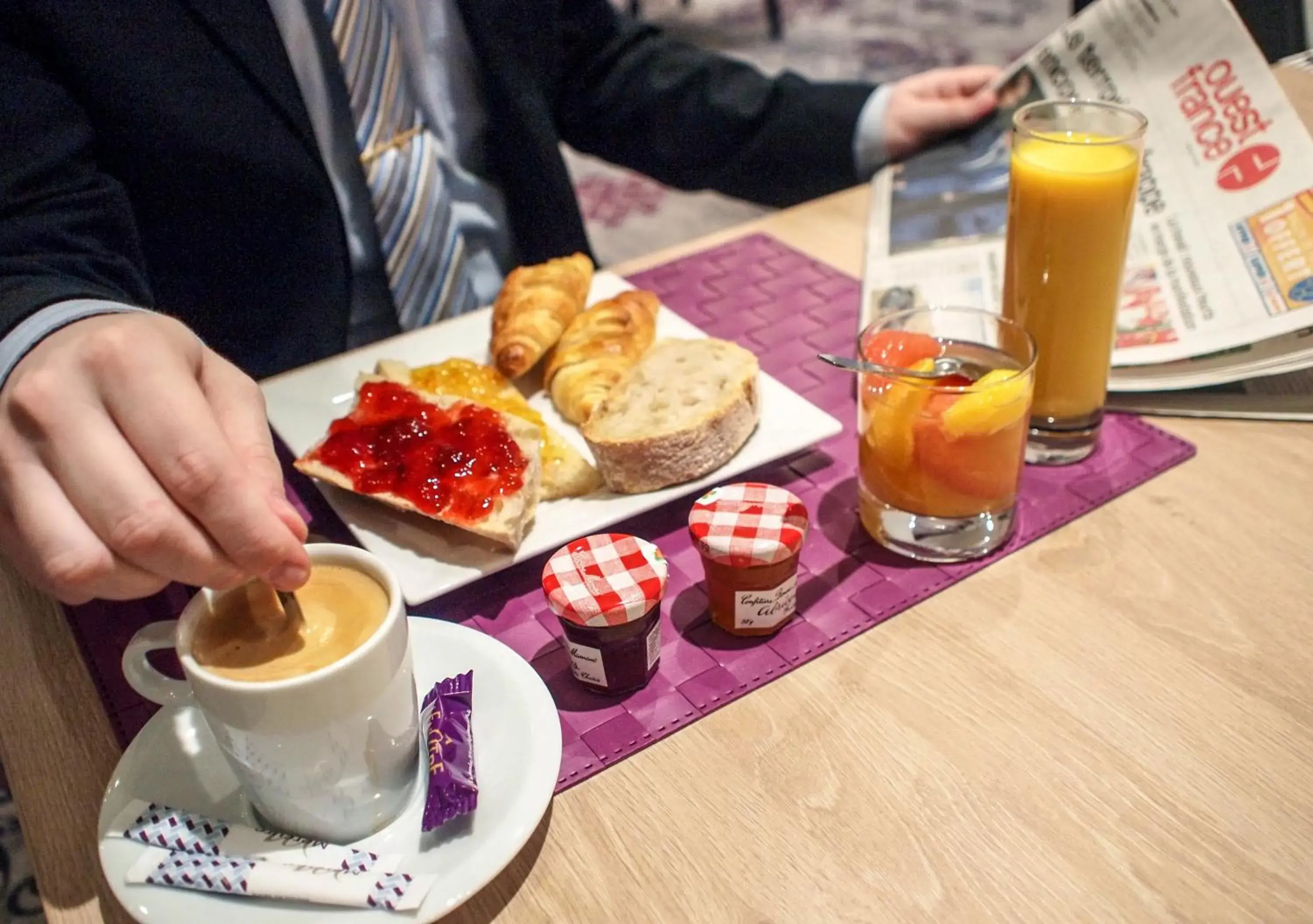 Buffet breakfast in Hotel Mercure Rennes Cesson