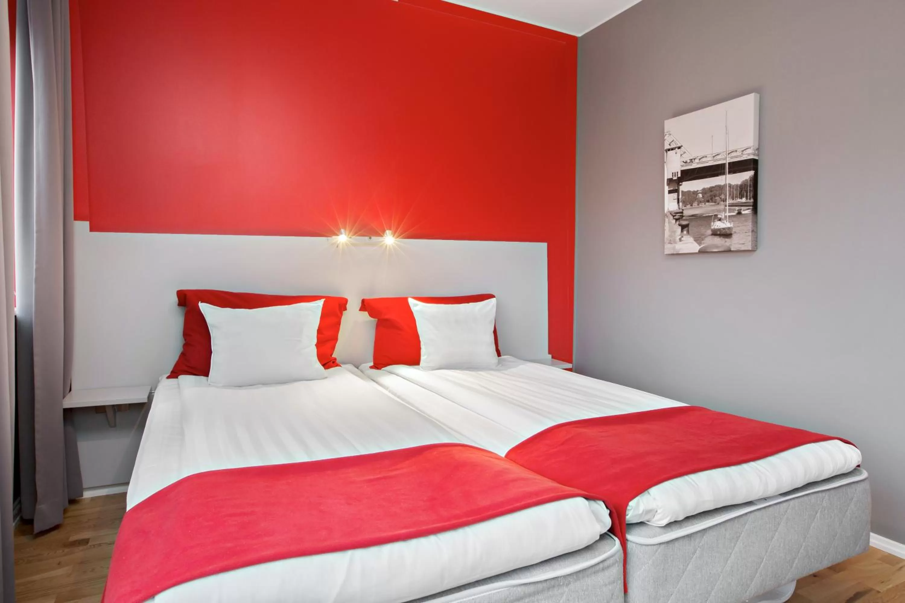 Bed in Connect Hotel Stockholm