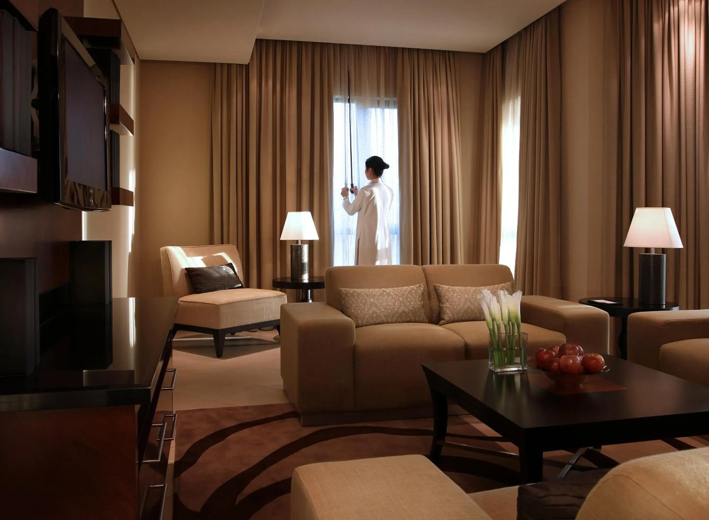 Living room in Shangri-La Hotel Apartments Qaryat Al Beri