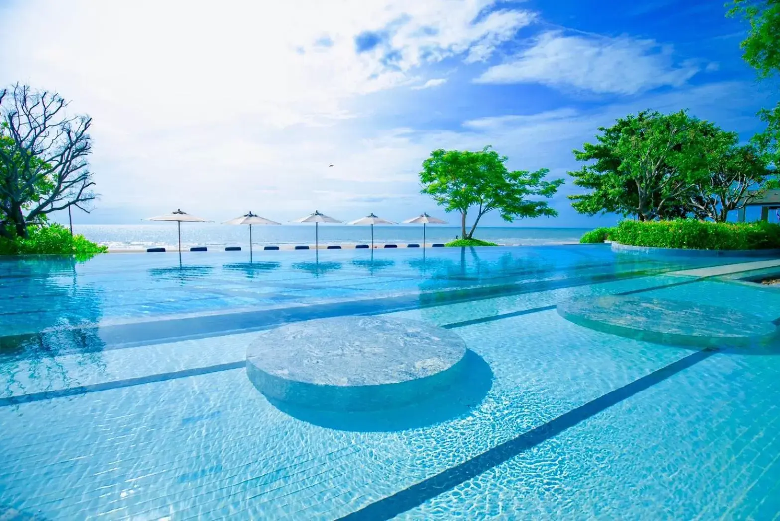 Decorative detail, Swimming Pool in Baba Beach Club Hua Hin Luxury Pool Villa by Sri panwa