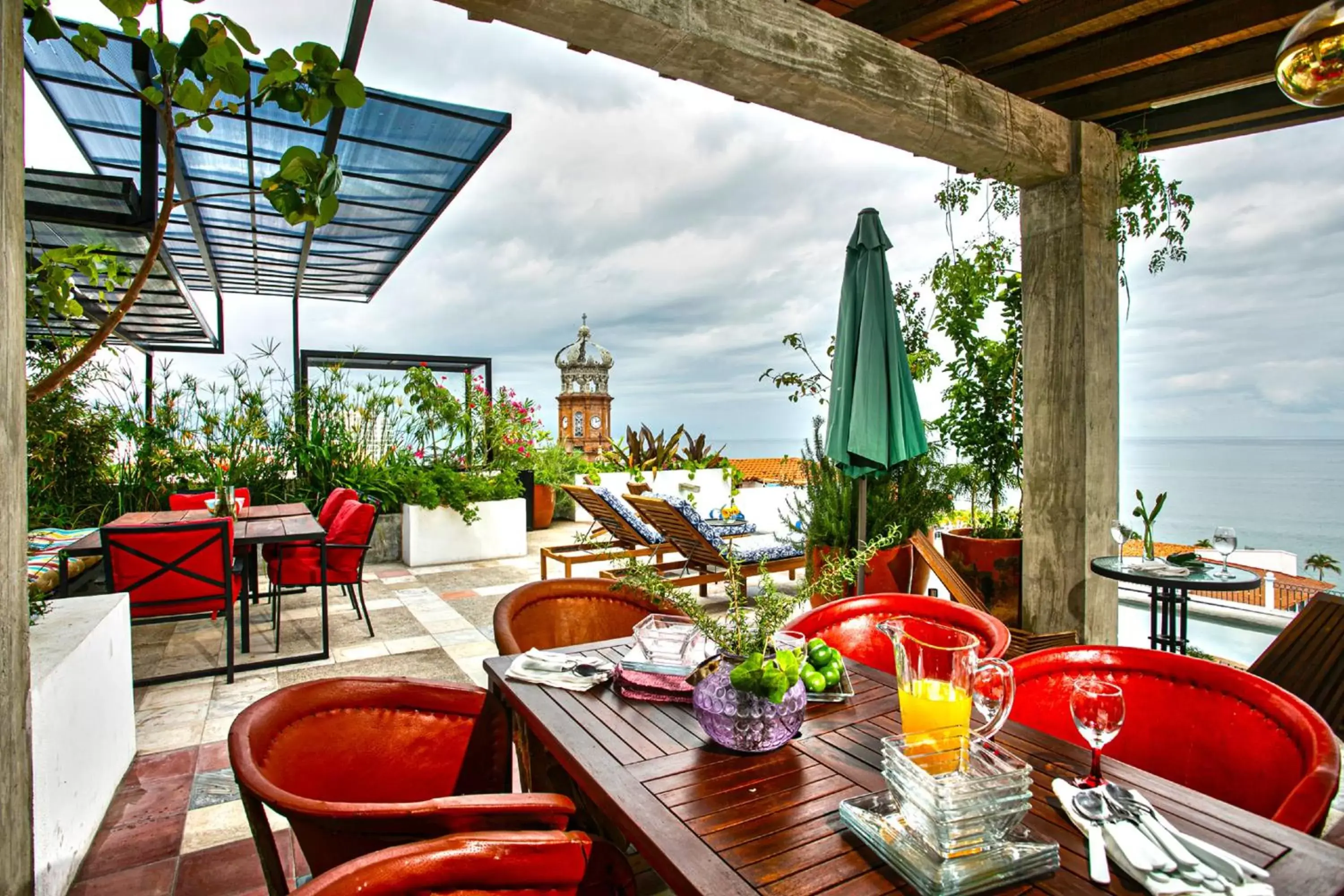 Balcony/Terrace, Restaurant/Places to Eat in Casa Pancha Puerto Vallarta Centro - Adults Only