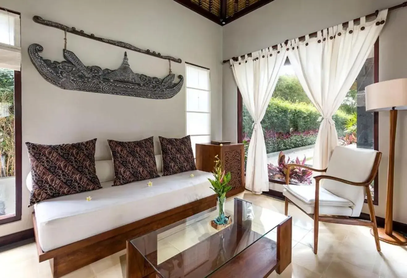 Seating area in Suara Air Luxury Villa Ubud