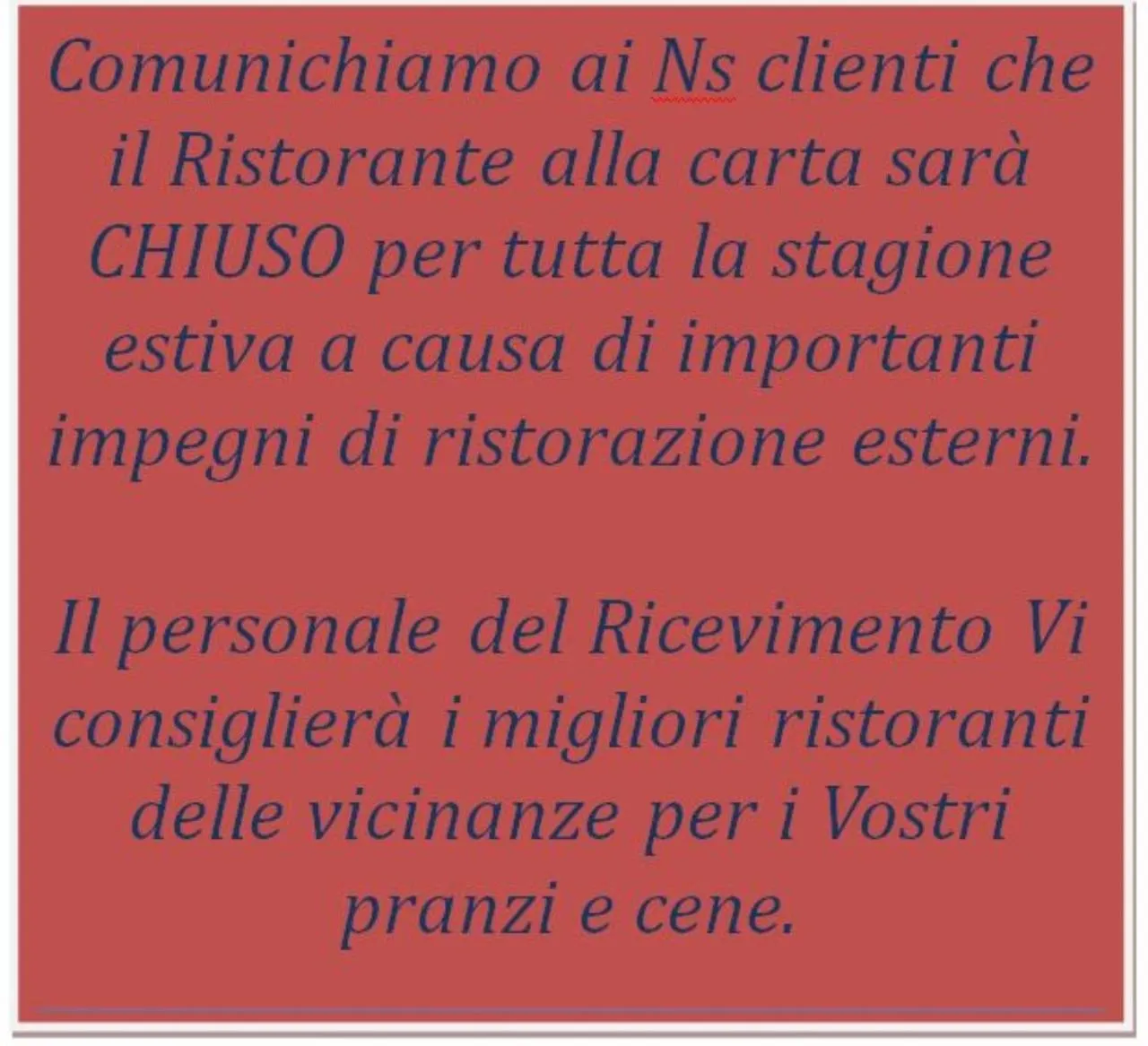 Restaurant/places to eat in Hotel Internazionale