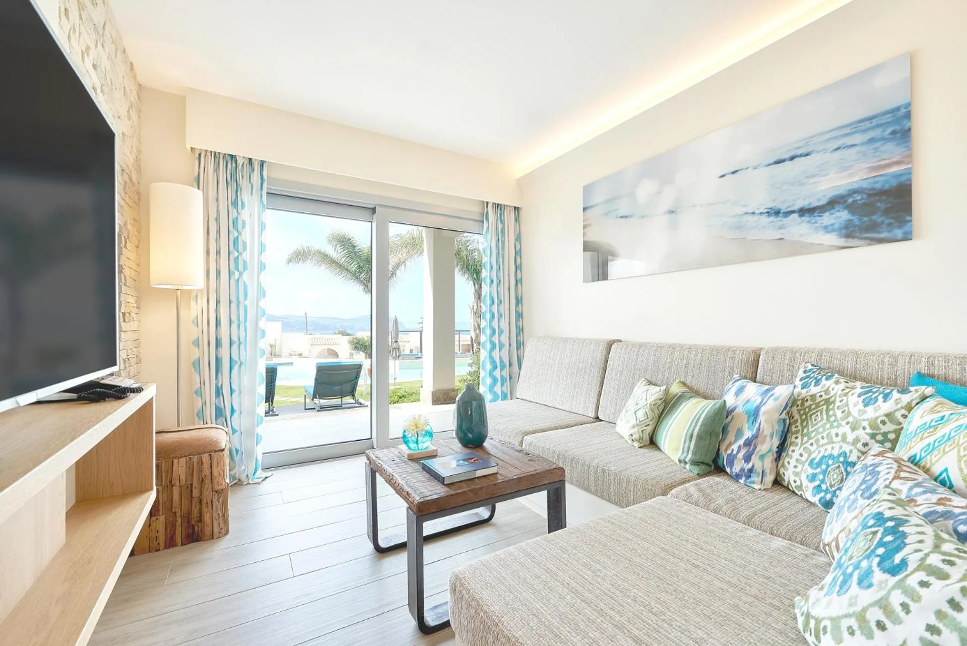 Living room in 7Pines Resort Ibiza, part of Destination by Hyatt