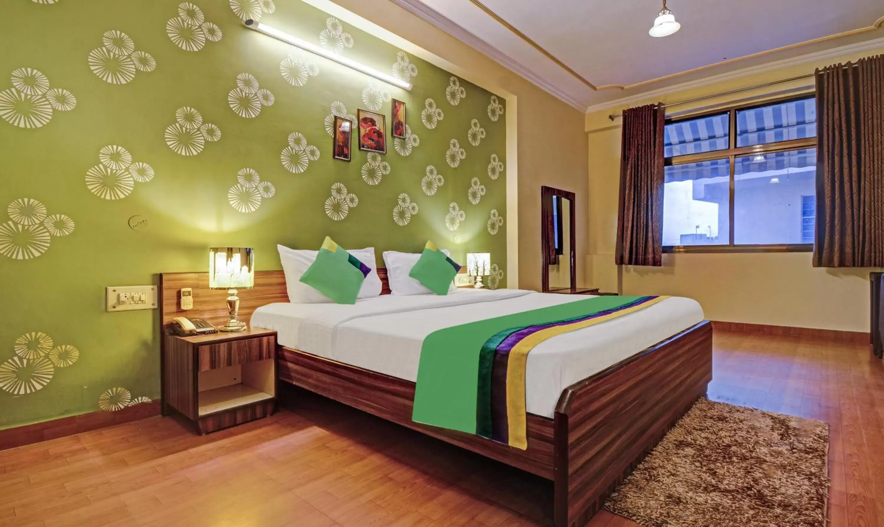 Bedroom, Bed in Treebo New Rockwell Vivek Vihar Bedroom, Bed in Treebo New Rockwell Vivek Vihar